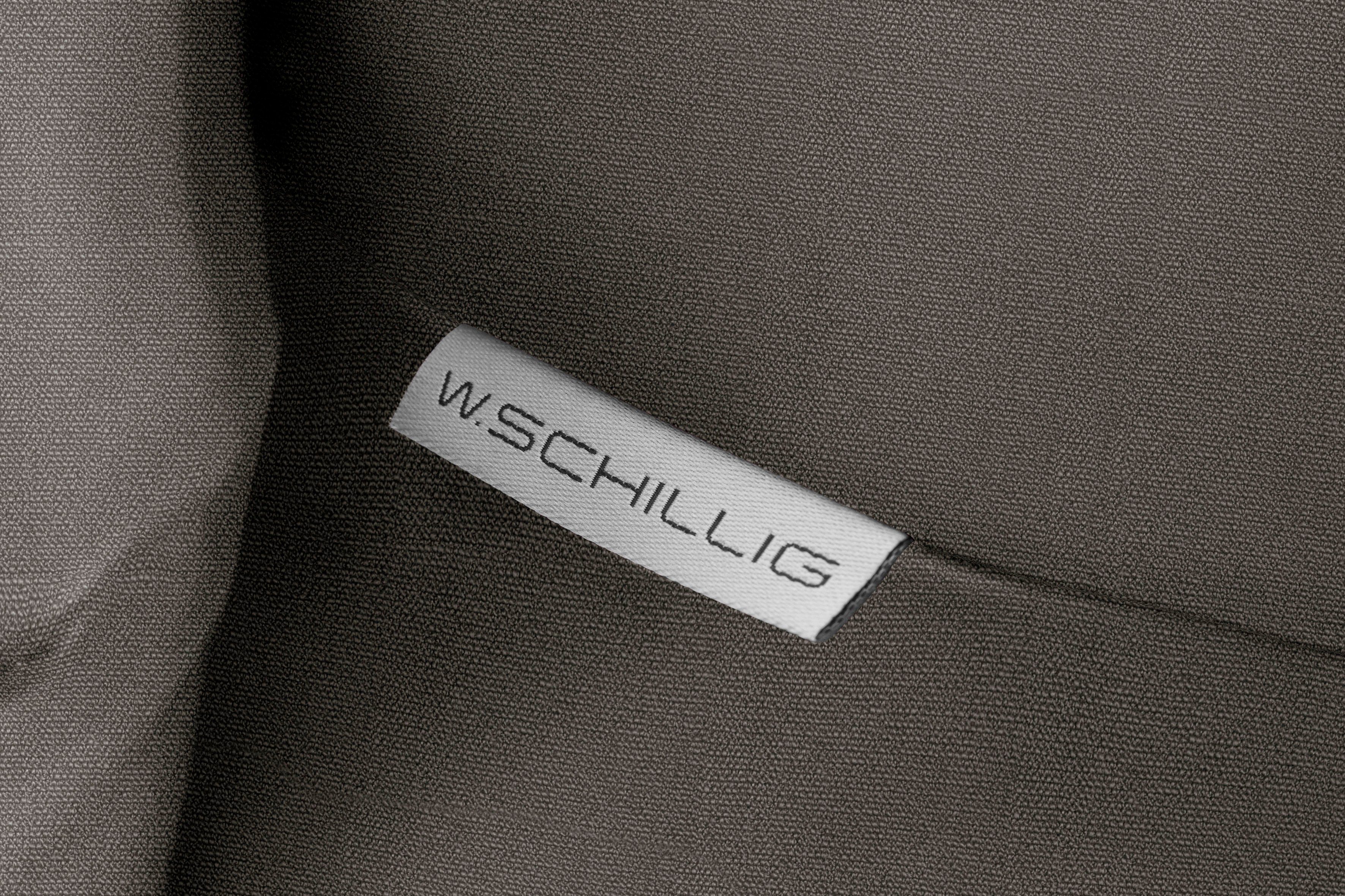 W.SCHILLIG 2,5-Sitzer Chrom Kopfstützenverstellung, 234 cm in sherry, Metallfüße glänzend, Breite