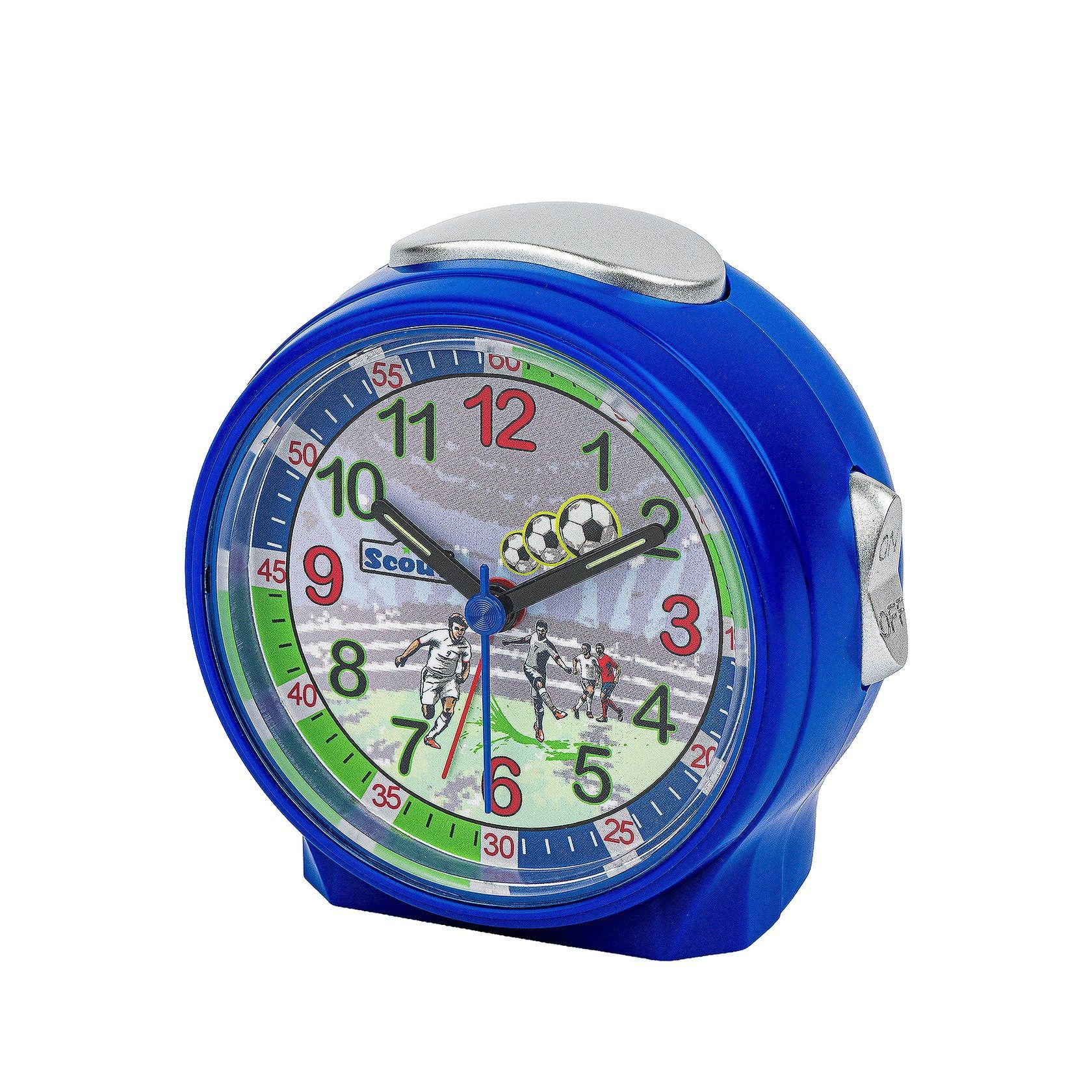 Scout Kinderwecker 166000007 Friends Fußball Blau Lernwecker 10 cm