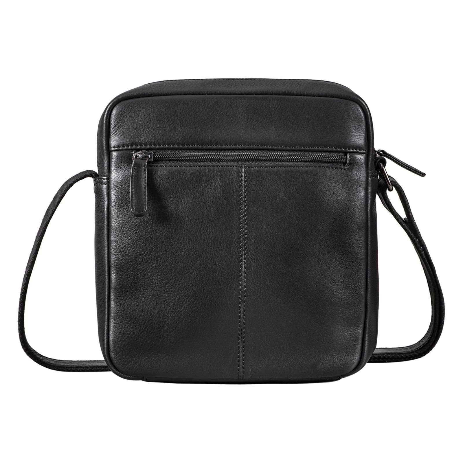 Messenger "Craig" Leder schwarz STILORD Herren klein Schultertasche Bag