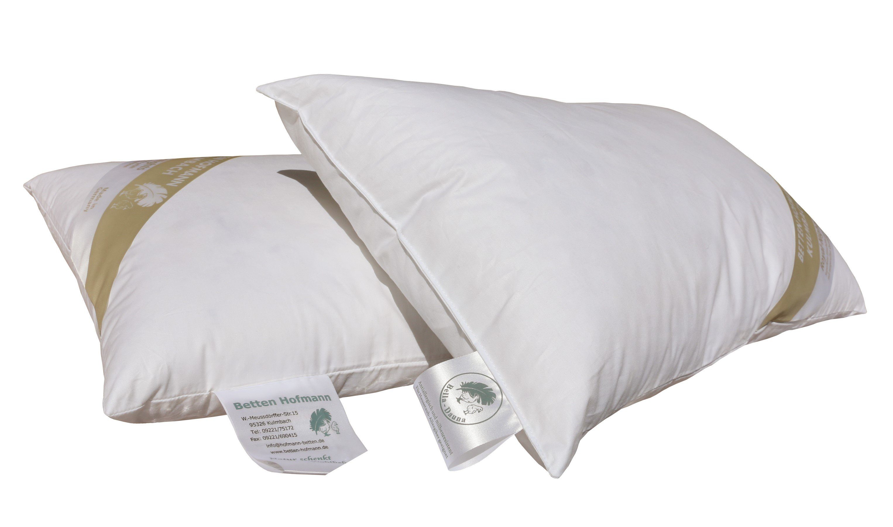 Betten Hofmann Federkopfkissen 2 Stück Betten Hofmann Kopfkissen 30x50 Nack günstig online kaufen