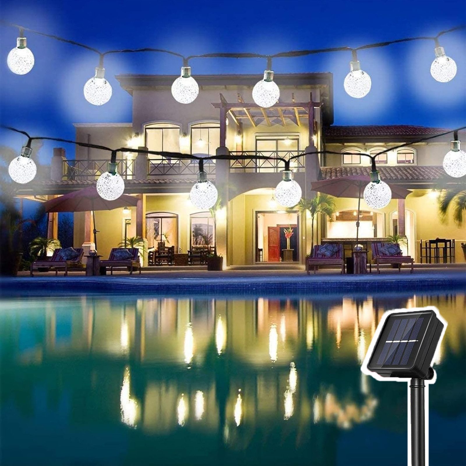 MUPOO Lichterkette Solar Lichterkette Aussen, 20LED/50 günstig online kaufen