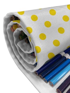 Abakuhaus Federmäppchen langlebig und tragbar Segeltuch Stiftablage Organizer, Retro Picknick Yellow Spots
