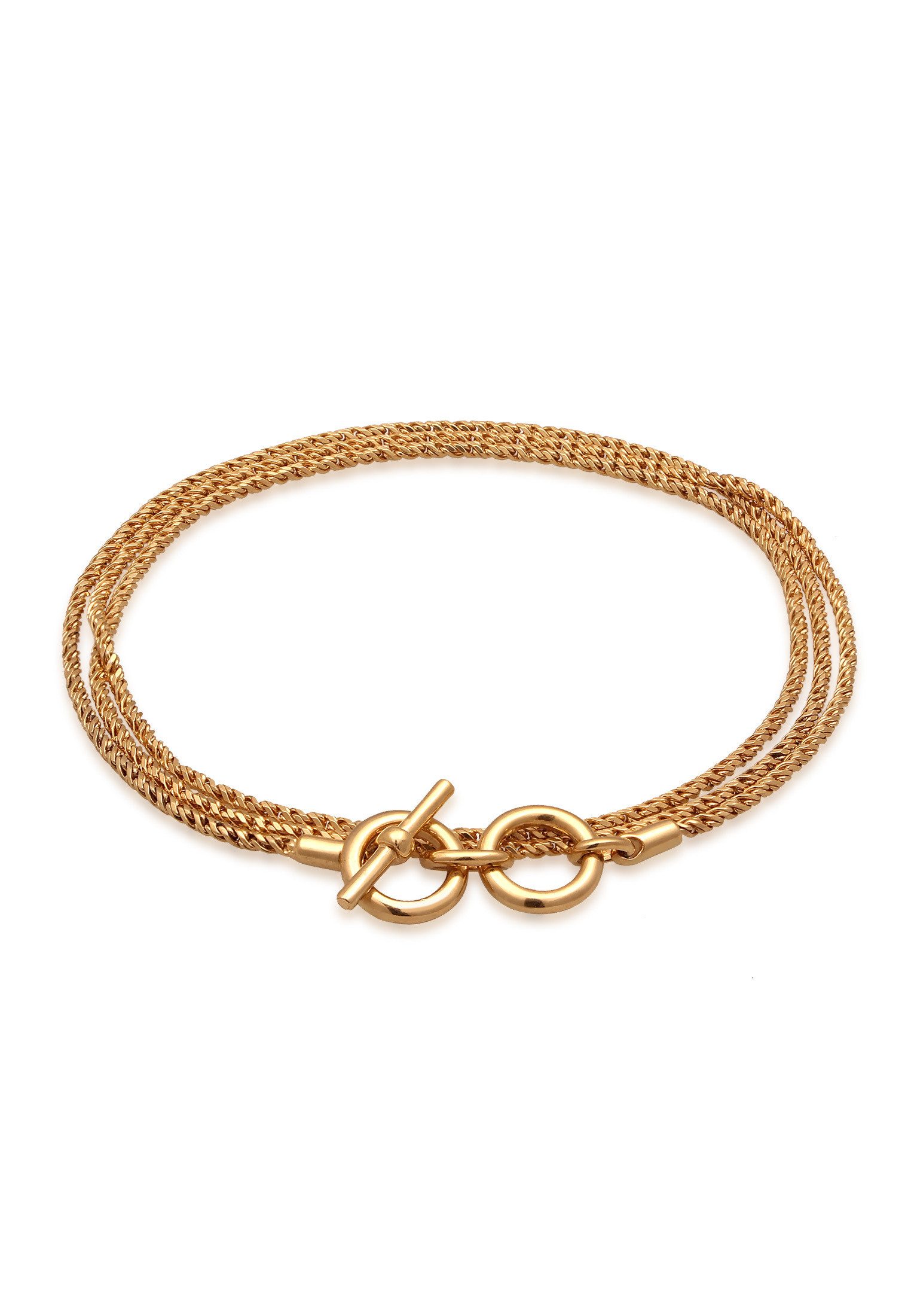 Kuzzoi Silberarmband Männer Kordelkette T-Bone Oxidiert 925 Silber