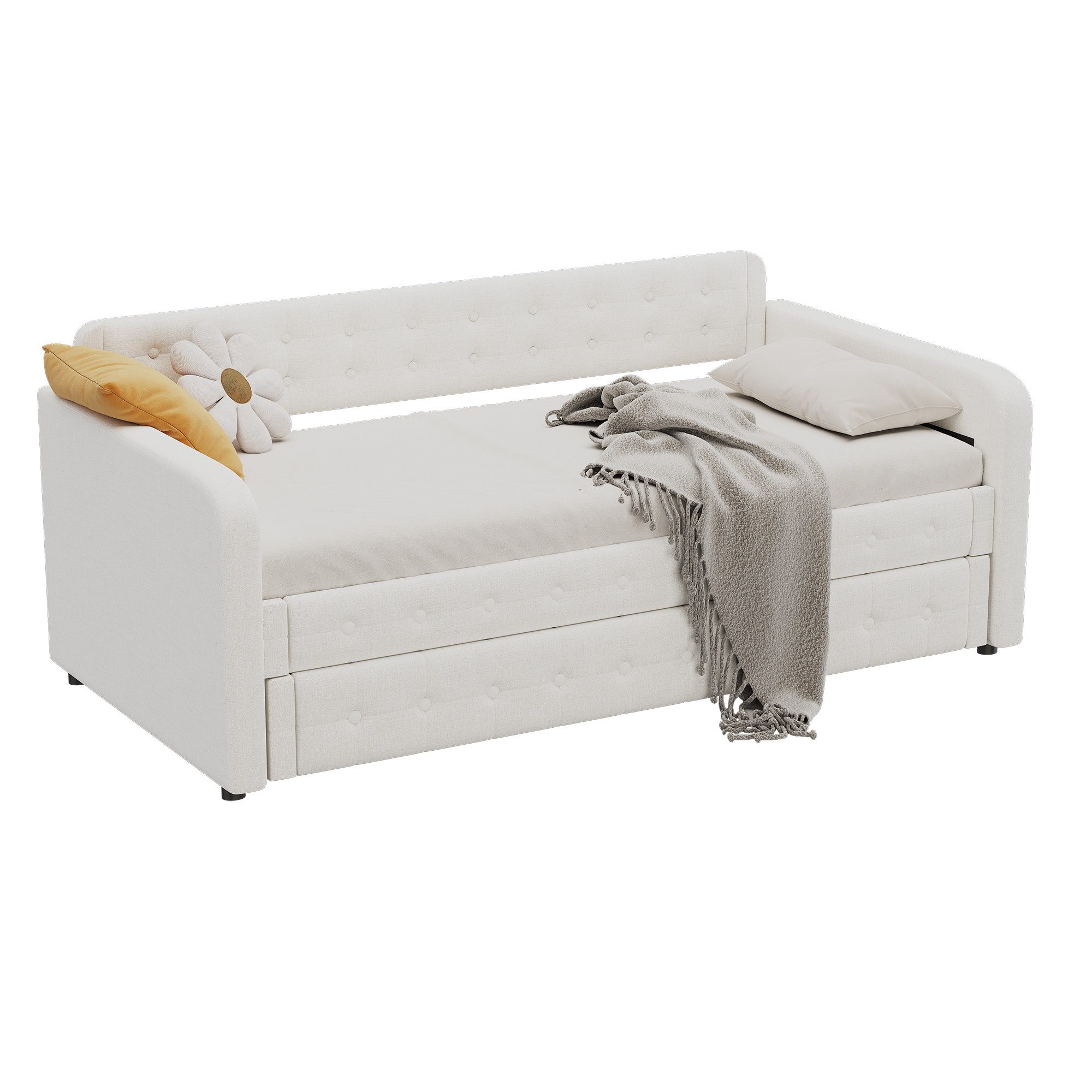 Flieks Daybett, Leinen Schlafsofa Tagesbett 90x200cm günstig online kaufen