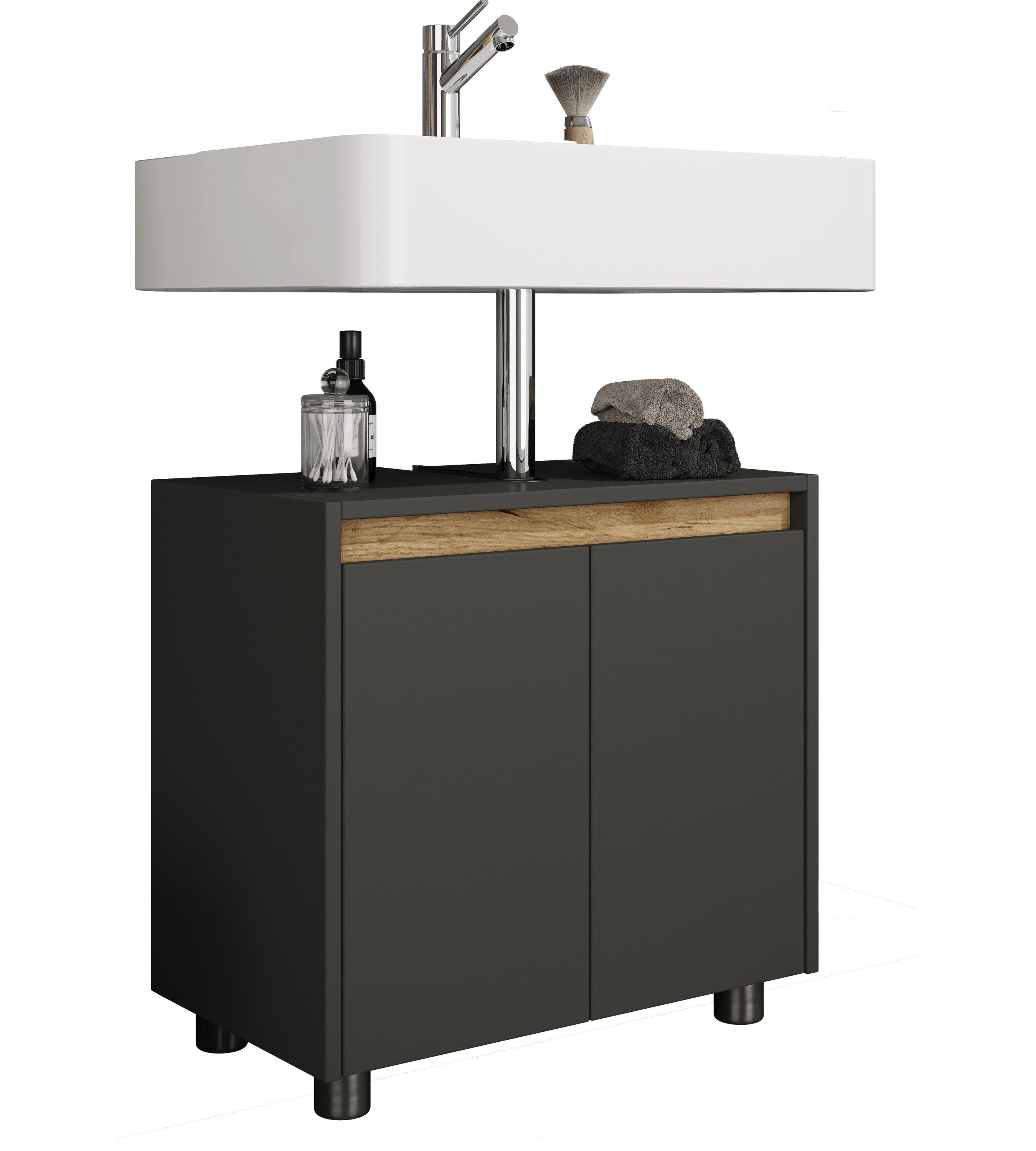 VCM Waschbeckenunterschrank Badezimmer Unterschrank Cosila H. 55 x B. 57 x T.