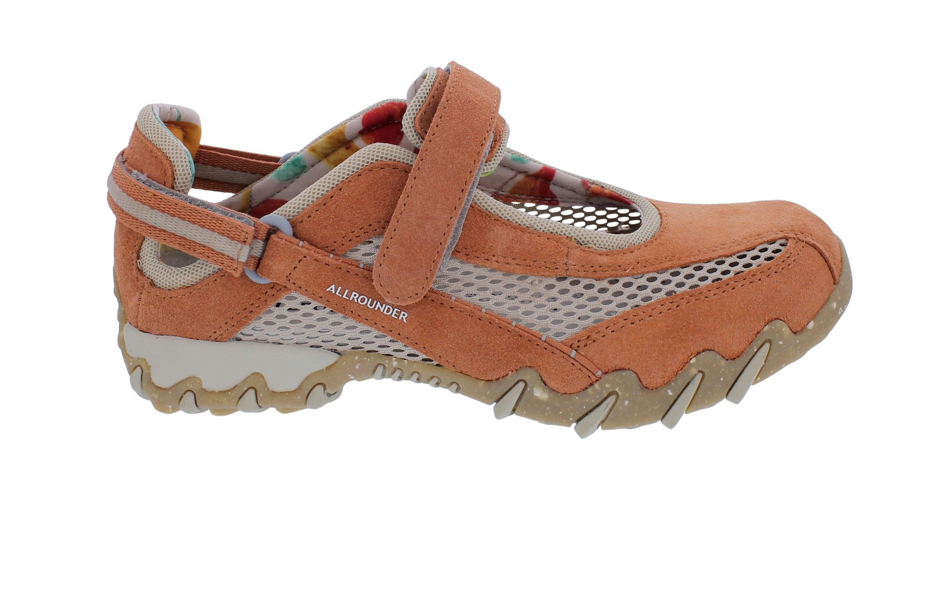 Allrounder Allrounder Sneaker Niro 23/12, Velourleder mit offenem Mesh, Karamell- Klettschuh