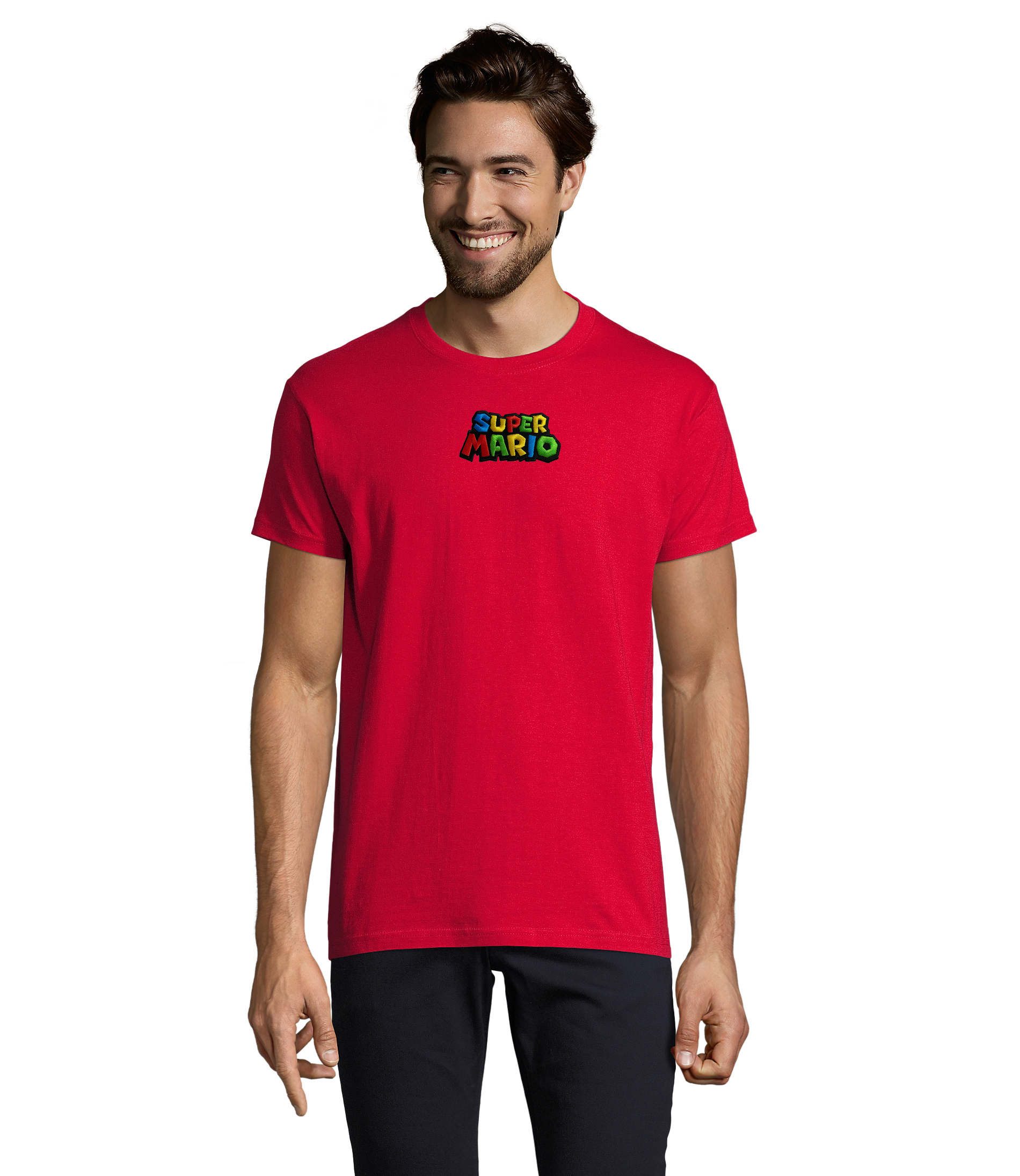 Hubihu T-Shirt Super Mario Front Stick mit riesigem Rücken Druck in Rot und günstig online kaufen