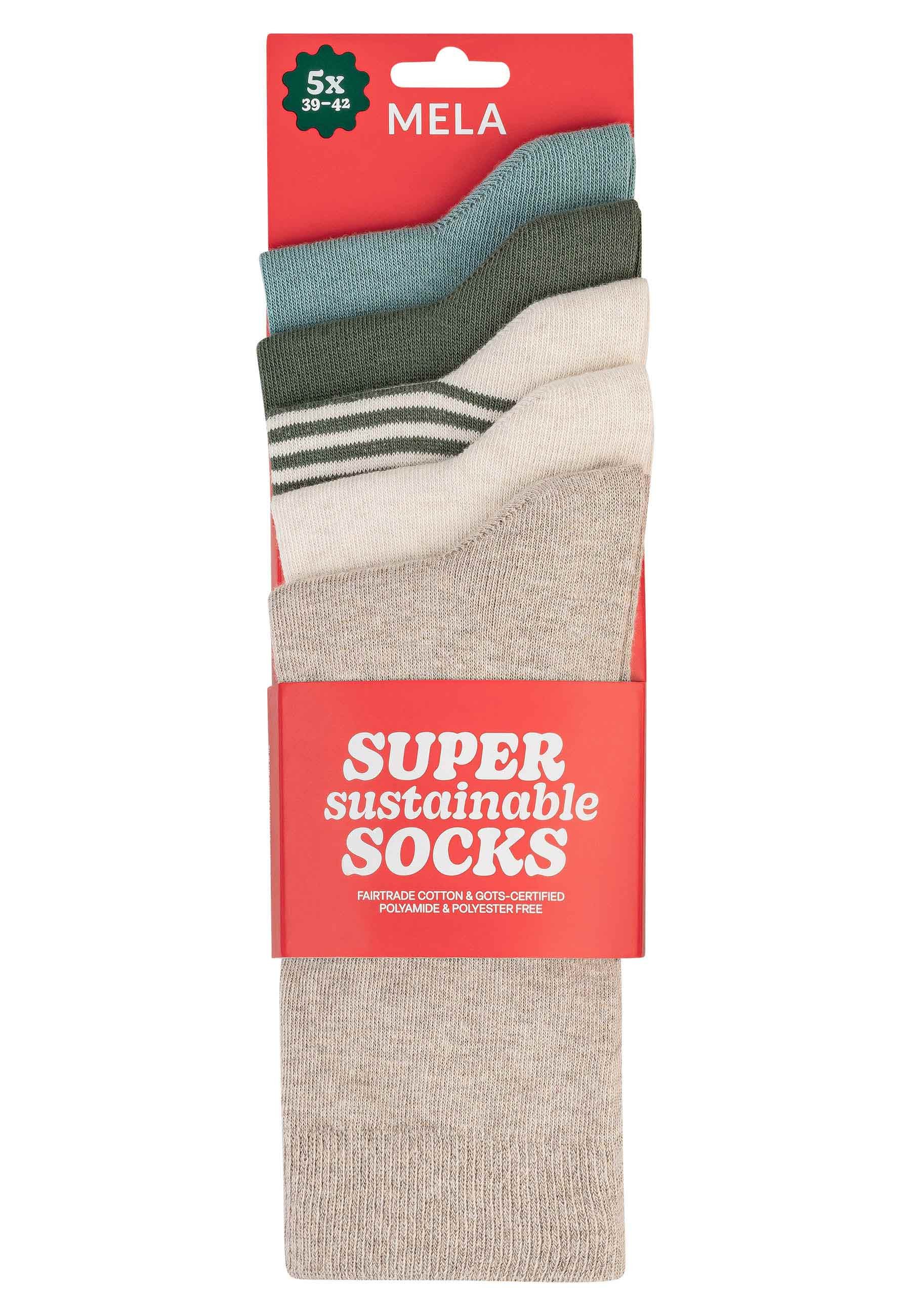 MELA Socken Basic Socken 5 Paare Das Elasthan "Roica" ist abbaubar, ohne Sc günstig online kaufen