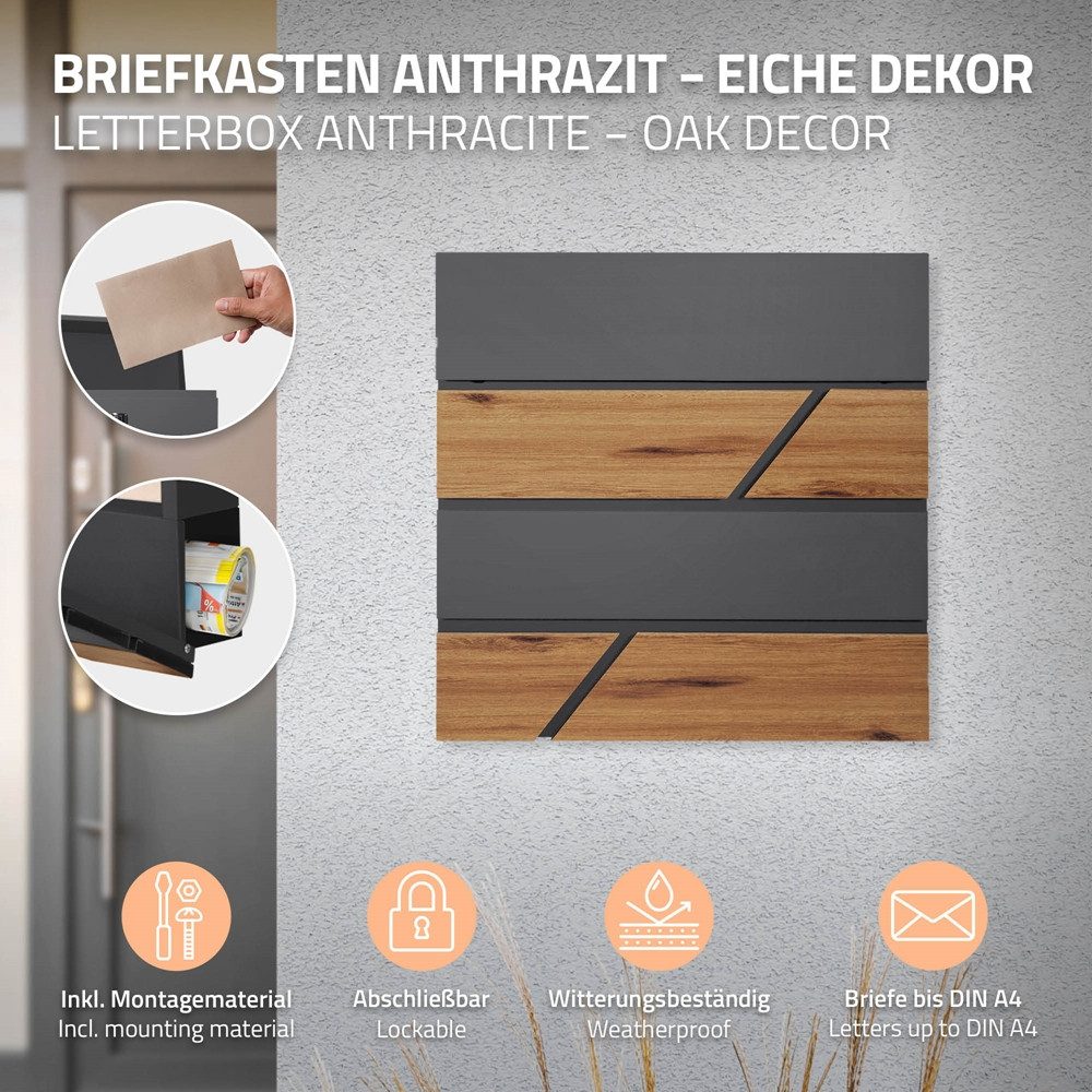 ML-DESIGN Briefkasten Postkasten mit Zeitungsfach, abschließbar günstig online kaufen