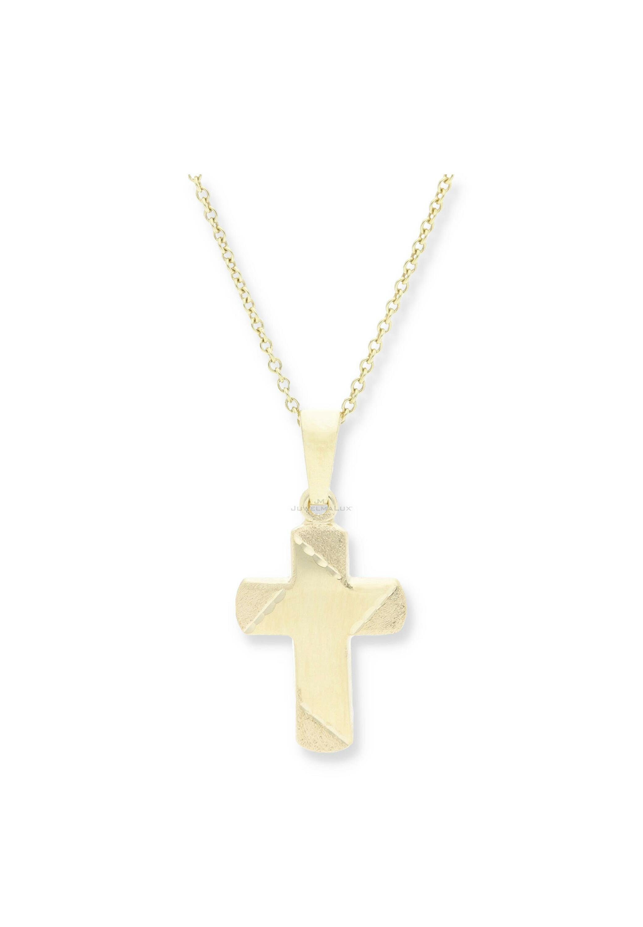 Kette, Kreuzanhänger Kreuz (14 Anhänger Karat) Schmuckschachtel ohne JuwelmaLux 585/000 Gold, inkl.