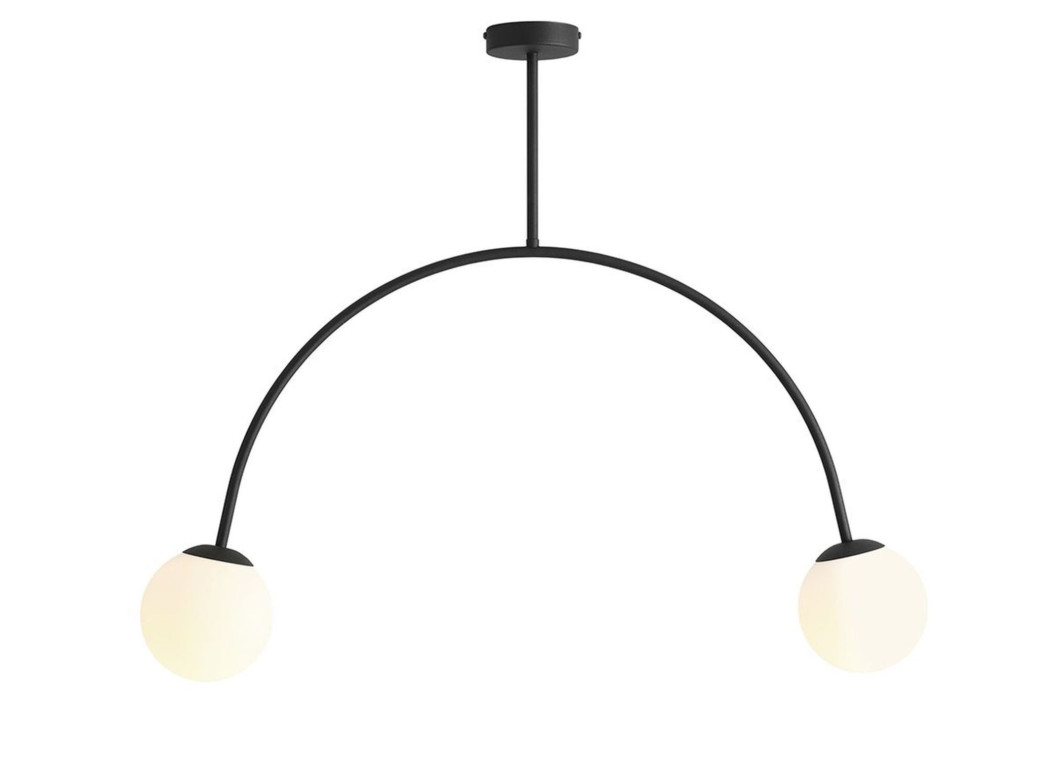 Licht-Erlebnisse Deckenleuchte JARO, ohne Leuchtmittel, Glas Metall Schwarz Weiß E14 2-flammig Kugelschirm Modern