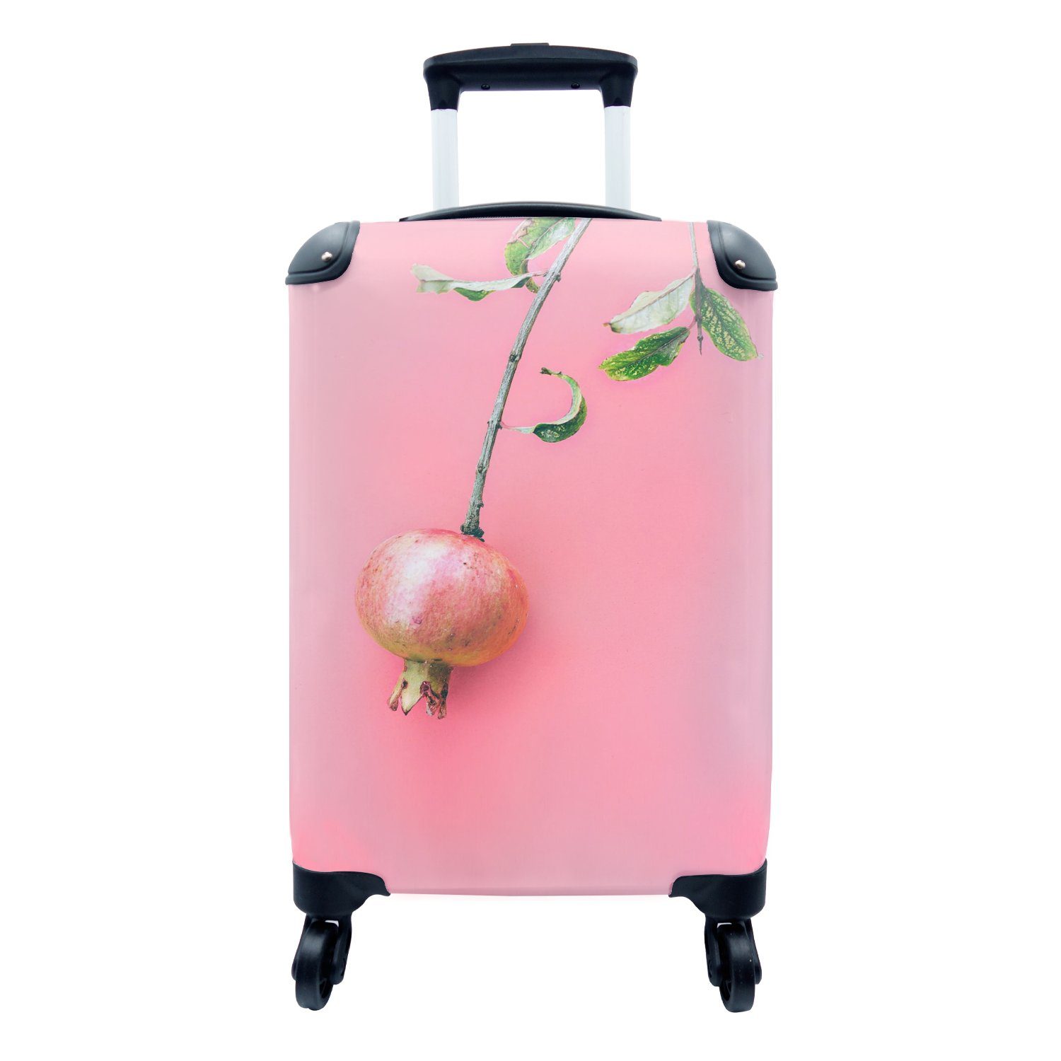 MuchoWow Handgepäckkoffer Pflanzen - Sommer - Rosa, 4 Rollen, Reisetasche mit rollen, Handgepäck für Ferien, Trolley, Reisekoffer