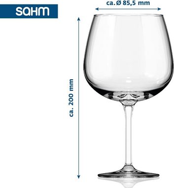 SAHM Cocktailglas Sahm Bauchiges Gin Gläser Set (6 STK) - Große Ballon Gläser
