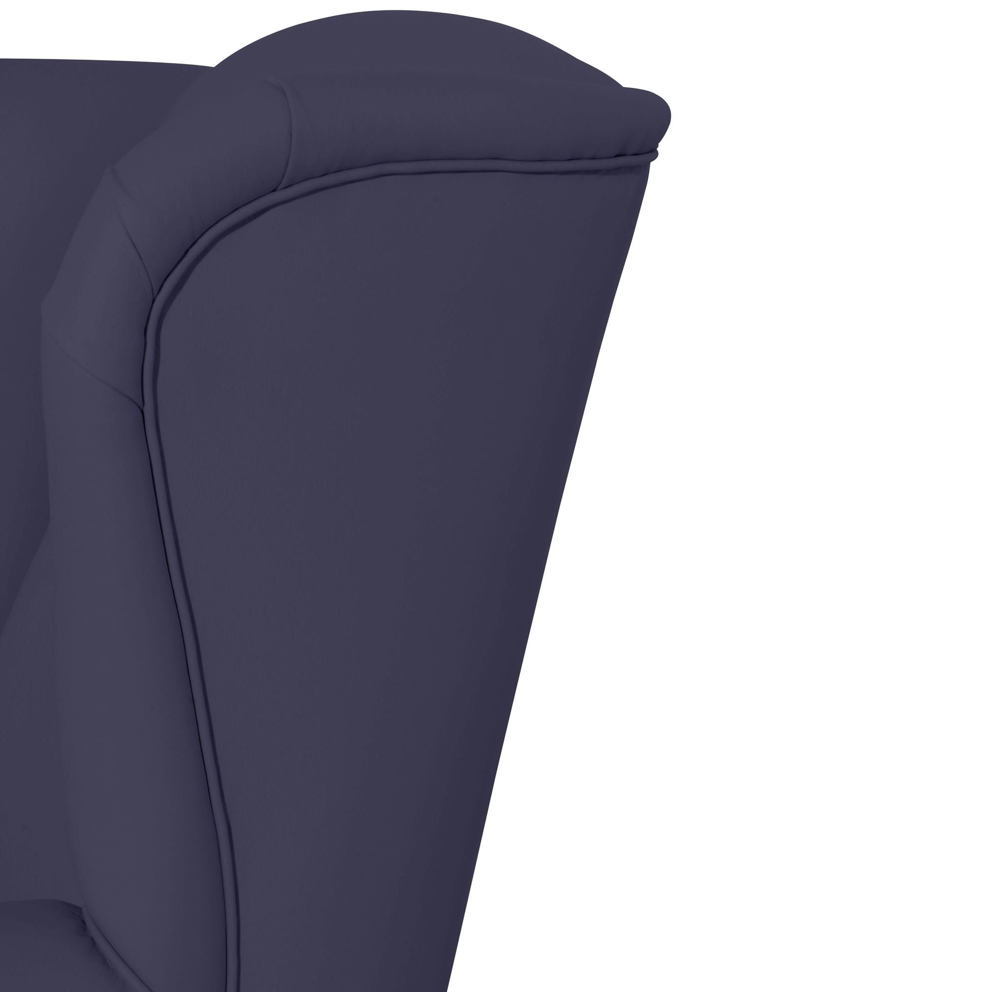 1-St), natur 58 dunkelblau Buche Sitz (Sparpreis Kessel inkl. Kunstleder Kasha Ohrensessel aufm Versand, hochwertig Kostenlosem Bezug Ohrenbackensessel / verarbeitet,bequemer