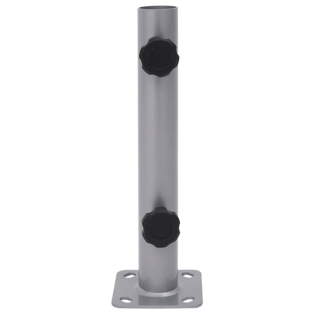 vidaXL Schirmhalter Sonnenschirmständer für Ø32/34/38 mm Mast Silbern Stahl, 1 tlg.