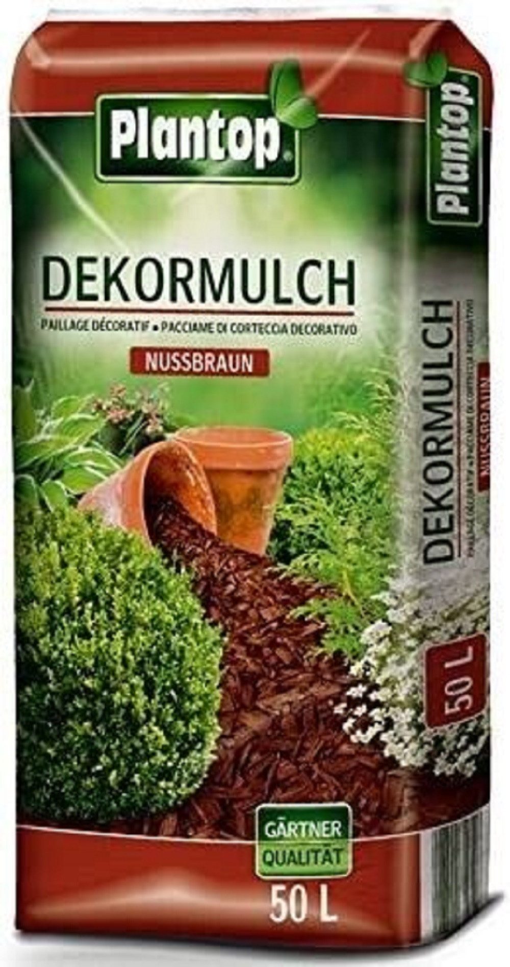 Plantop Rindenmulch Plantop Dekor Mulch nussbraun 50l