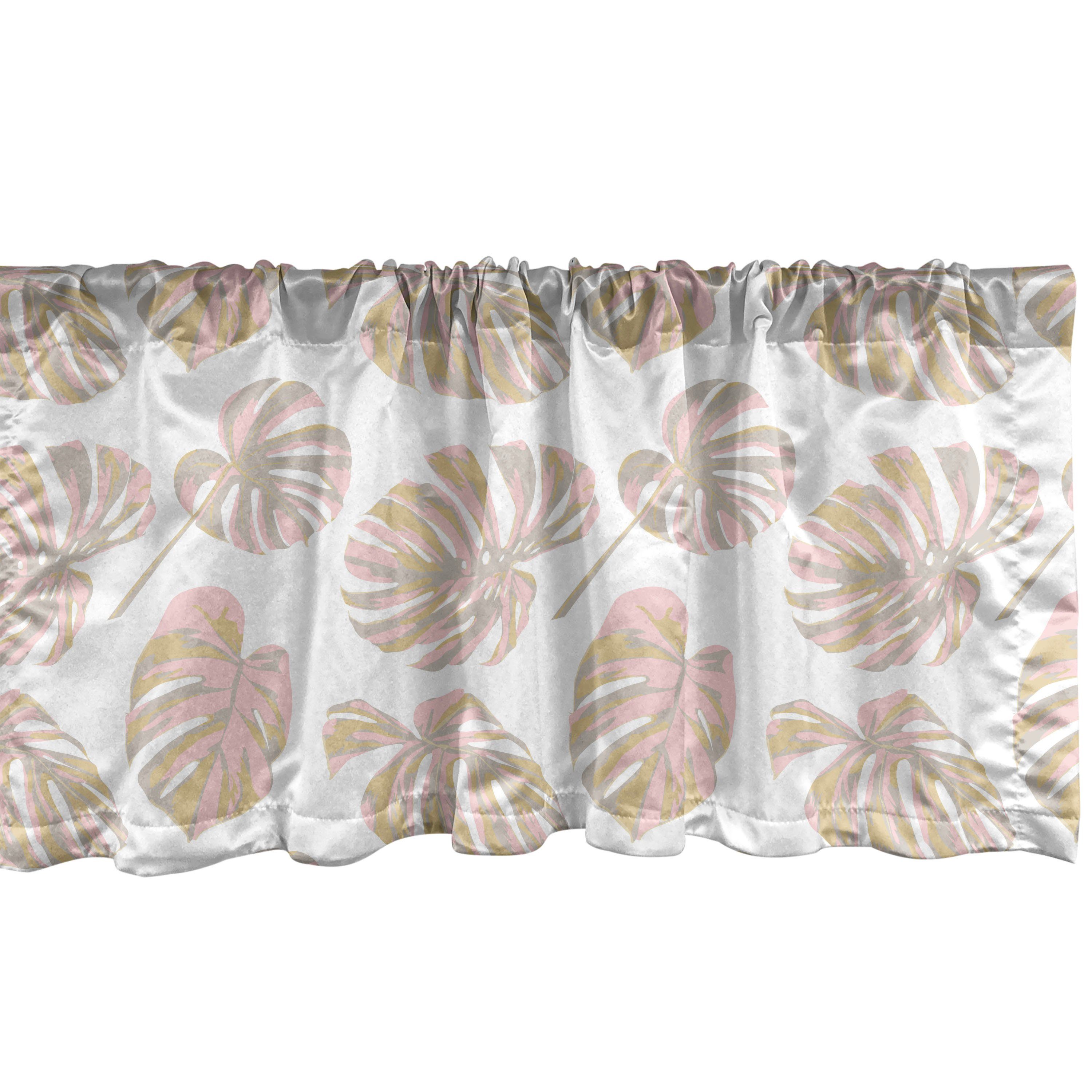 Scheibengardine Vorhang Volant für Küche Schlafzimmer Dekor mit Stangentasche, Abakuhaus, Microfaser, Tropisch Hawaii-Blumen-Motive
