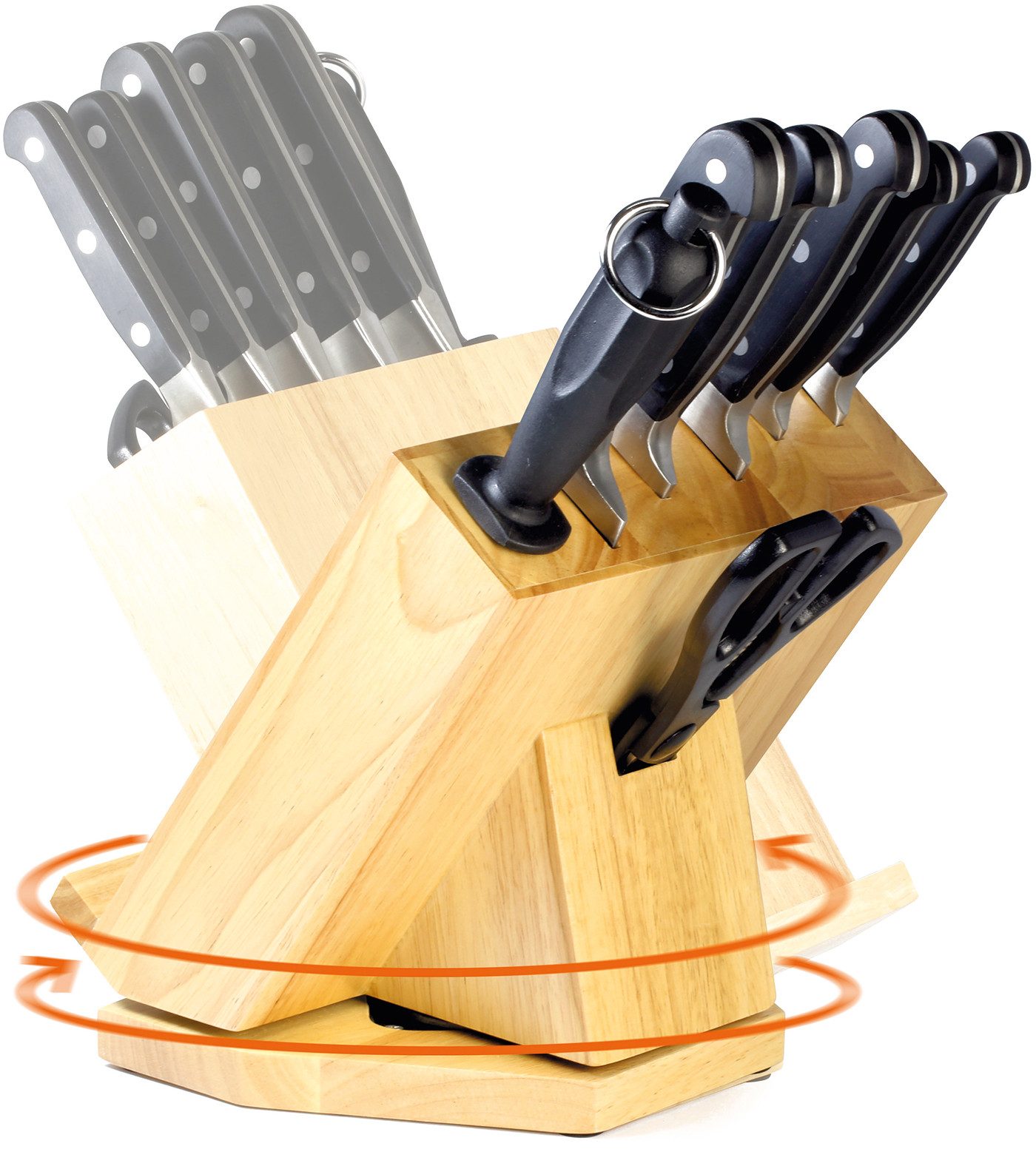 CS Koch-Systeme Messer-Set PREMIUM 8-teilig, Edelstahl rostfrei (Set, 8-tlg), mit Rotierfunktion und Tablethalter