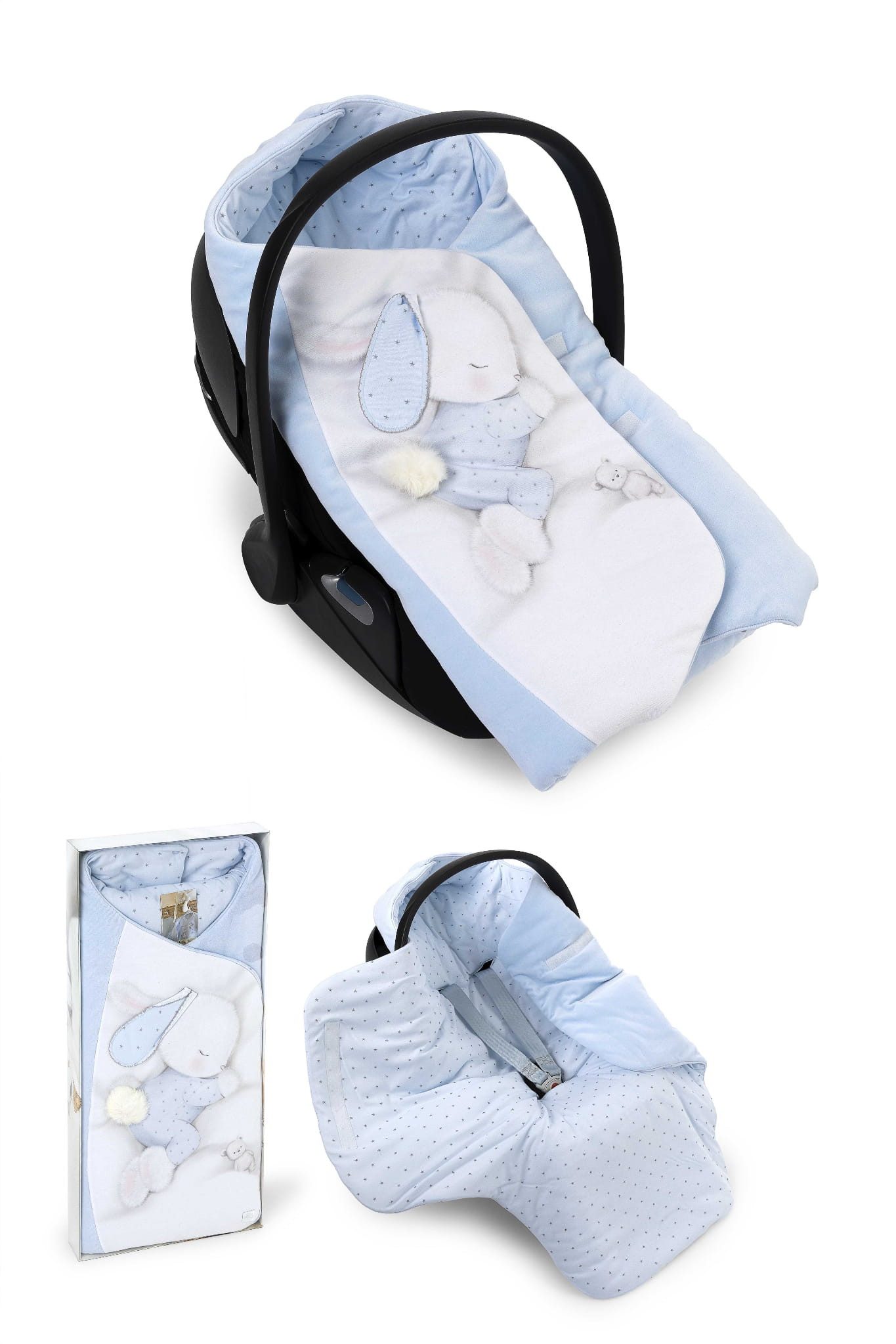 Babyhafen Fußsack Babyfußsack für Babyschale & Kinderwagen Wattiert Blau Rosa (1-tlg), Hochklassig