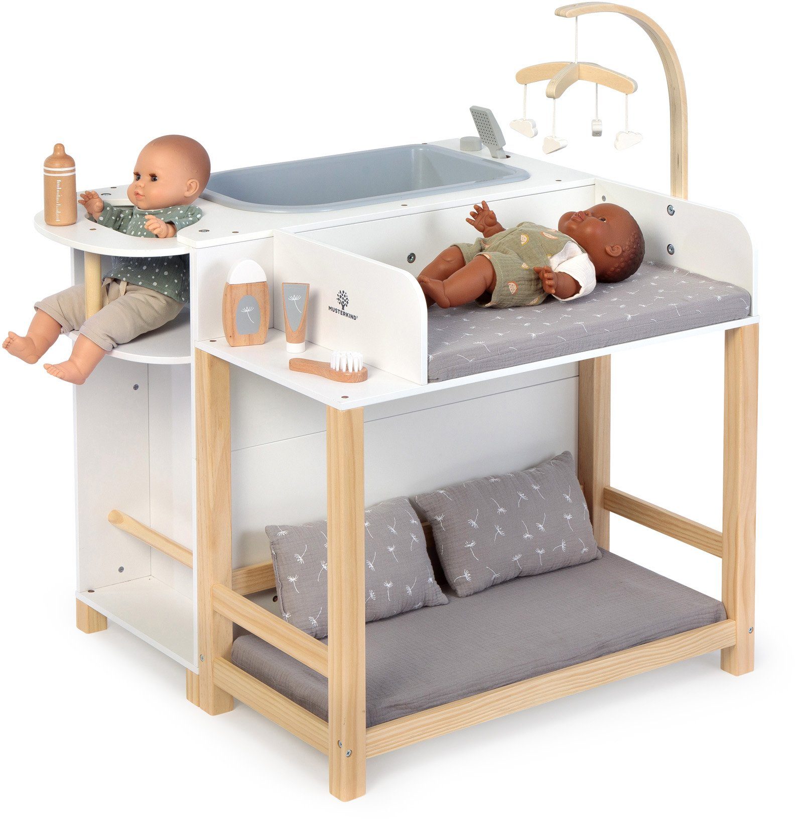 MUSTERKIND® Puppen Pflegecenter Viola, weiß/natur/grau, aus günstig online kaufen