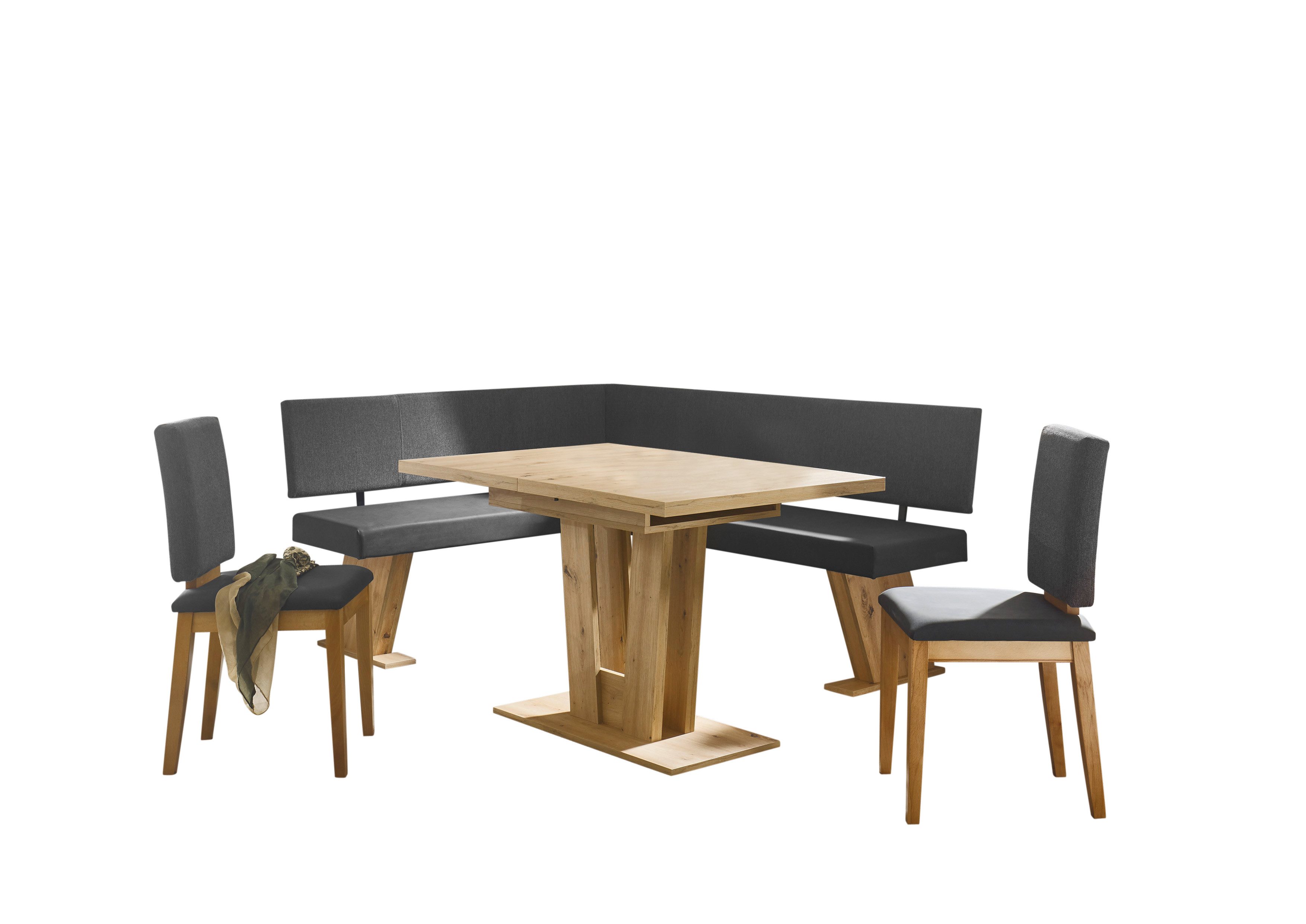 Stolebaenk Eckbankgruppe Venezia MAVE Rechts Artisan 190, (Eckbank Set, 1xEckbank, 1xTisch, 2x Stuhl), ausziehbarer Tisch, innenliegende Einlage
