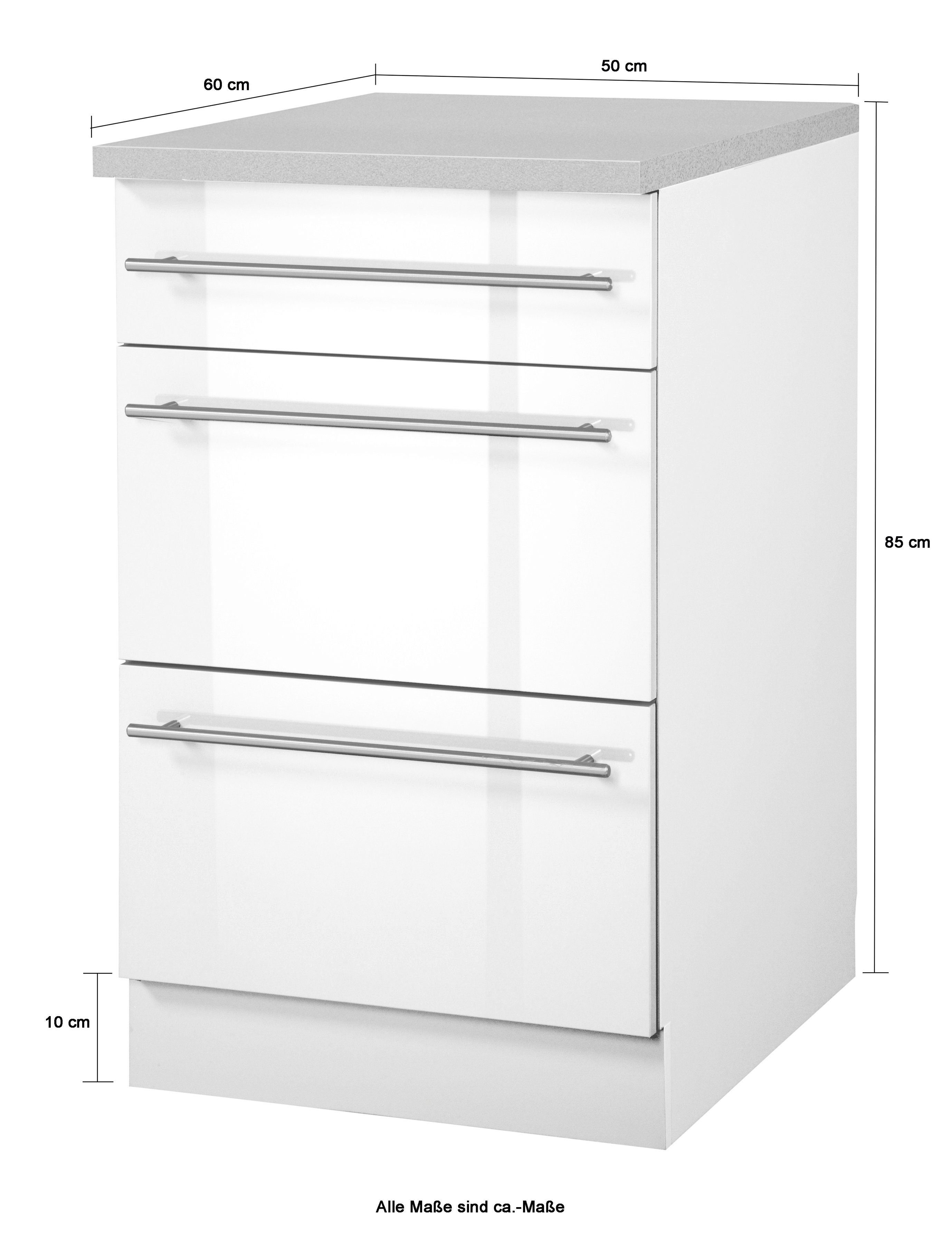 wiho Küchen Unterschrank Chicago 50 cm breit mit 2 Auszügen – Bild 5 von 5