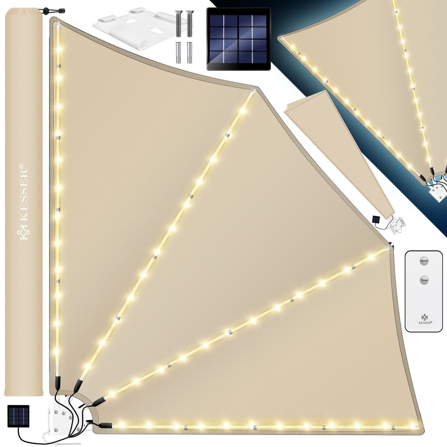 KESSER Sonnensegel, KESSER® Balkonfächer mit LED günstig online kaufen