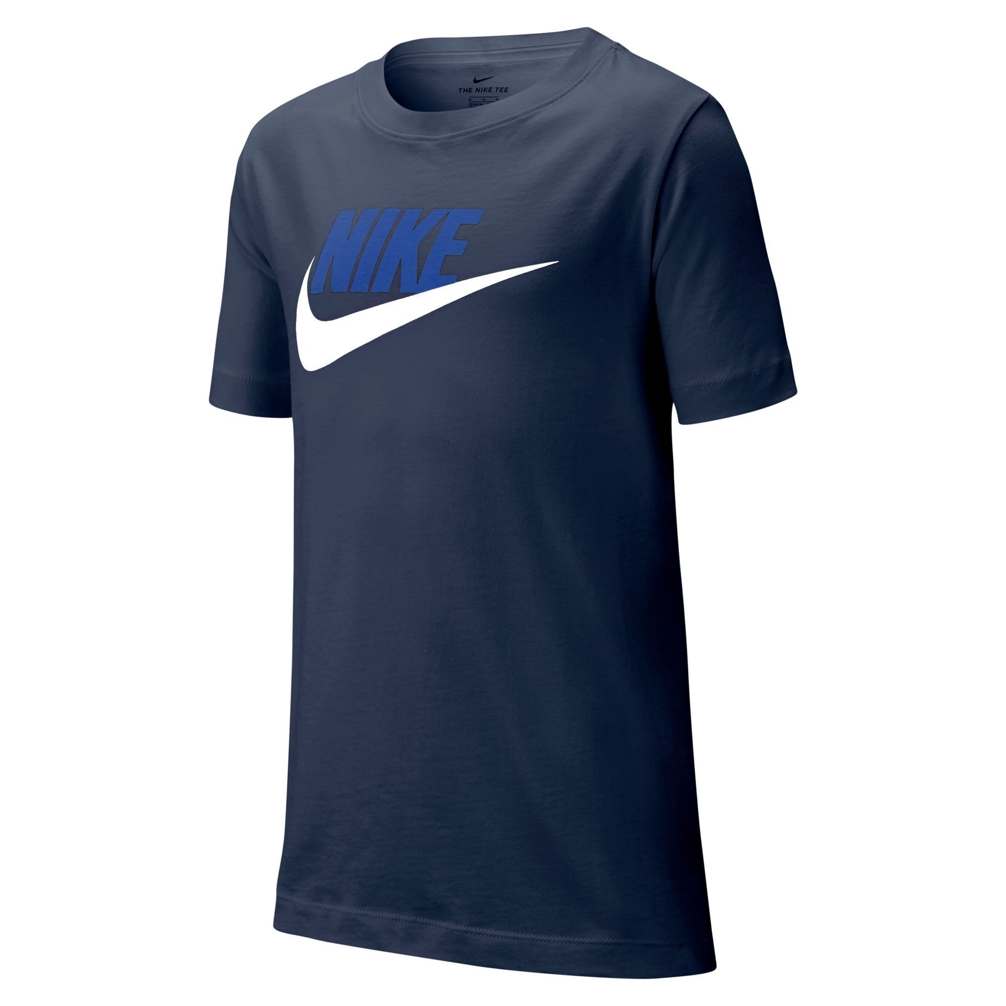 NAVY/WHITE Nike Sportswear COTTON MIDNIGHT BIG T-Shirt T-SHIRT KIDS'