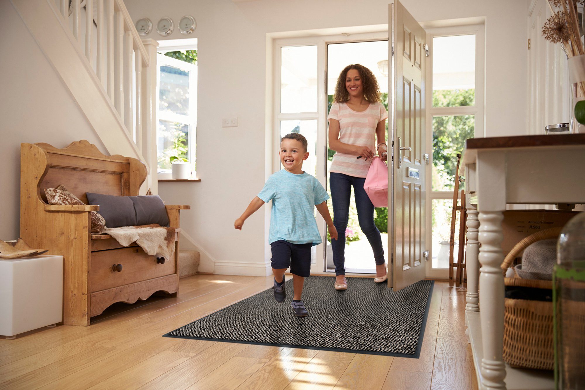 Fußmatte Rio, Carpet Diem, rechteckig, Beige-schwarz und Schmutzfangmatte, für  geeignet Innen- Außenbereich 7 mm, Höhe: überdachten
