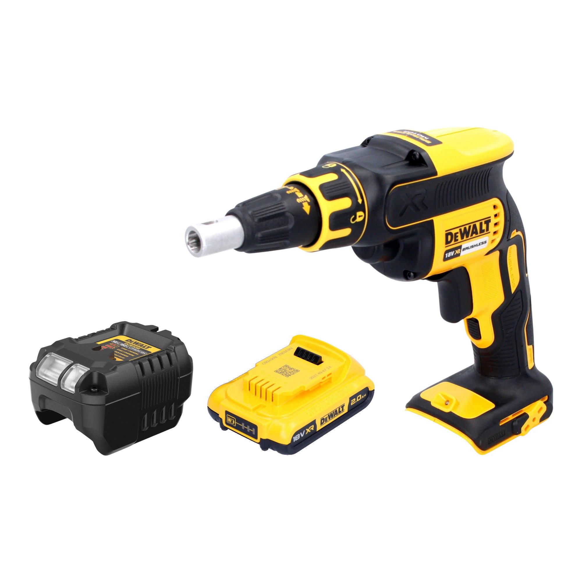DeWalt Akku-Trockenbauschrauber DCF 620 D1 18 V 30 Nm Brushless + 1x Akku 2,0 Ah + Ladegerät