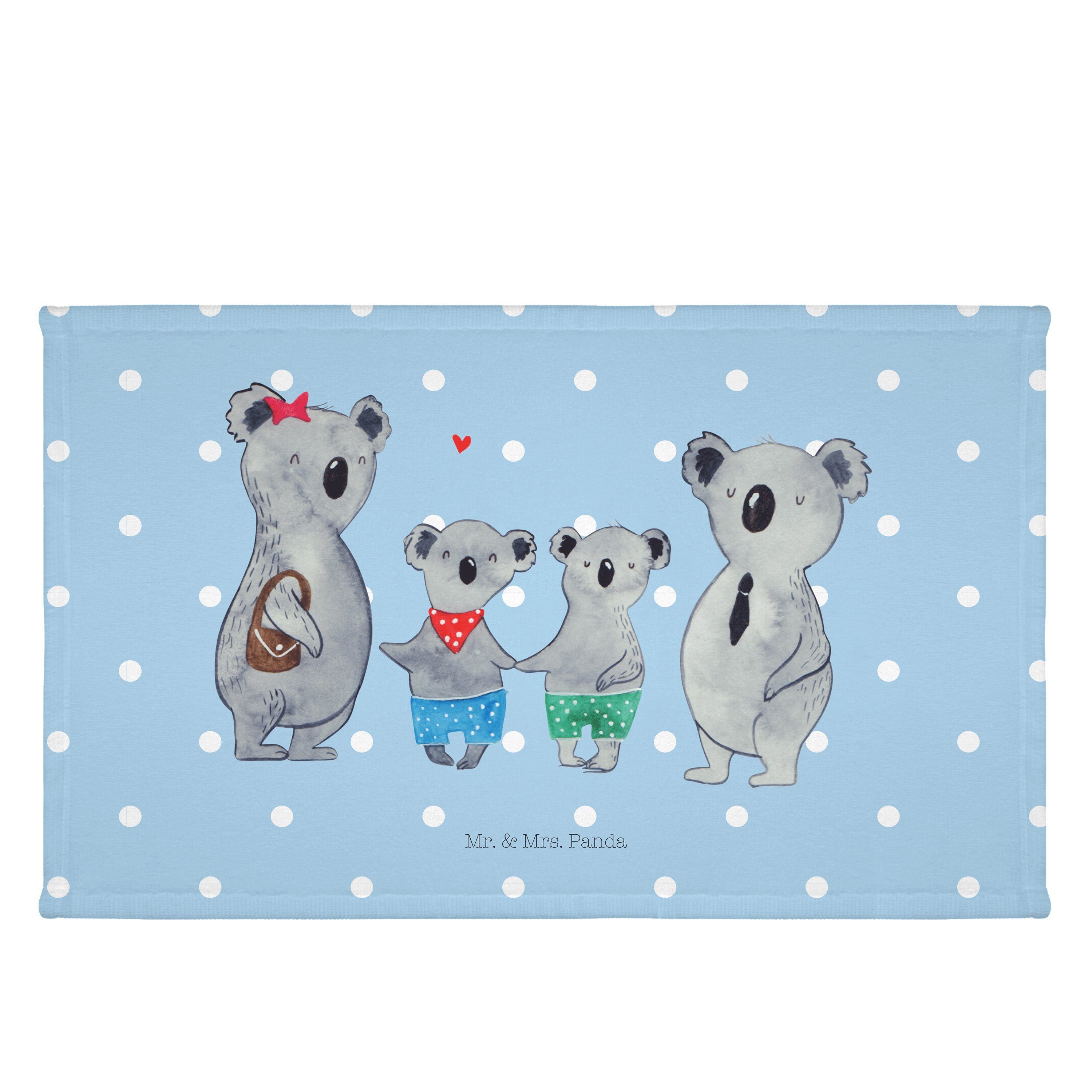 Mr. & Mrs. Panda Handtuch Koala Familie zwei - Blau Pastell - Geschenk, Sport Handtuch, Koalabä, (1-St) | Alle Handtücher