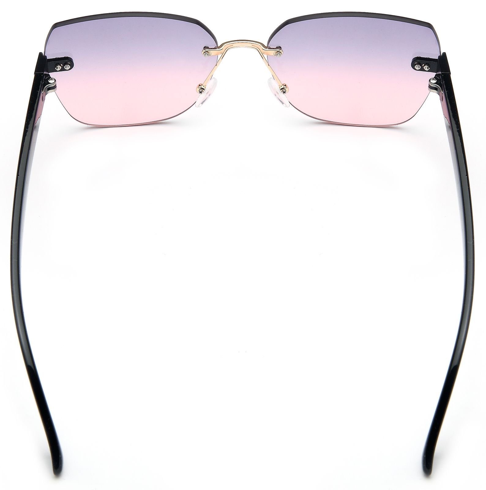 Sonnenbrille Getönt Grau-Rose Verlauf Schwarz styleBREAKER (1-St) / Glas Gestell