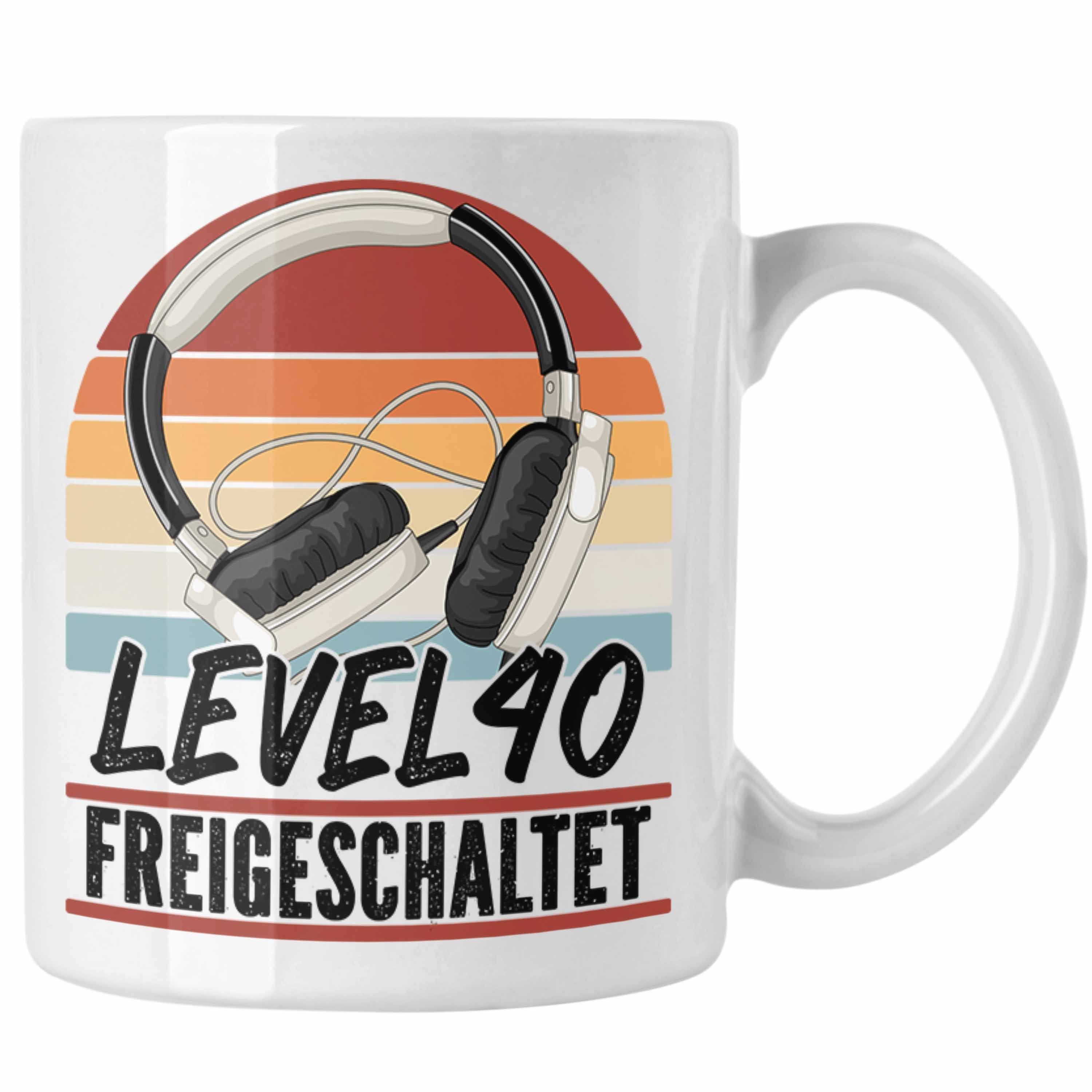 Trendation Tasse 40. Geburtstag Geschenk Männer Gaming Kaffee-Becher Gamer 40er Geburts Weiss