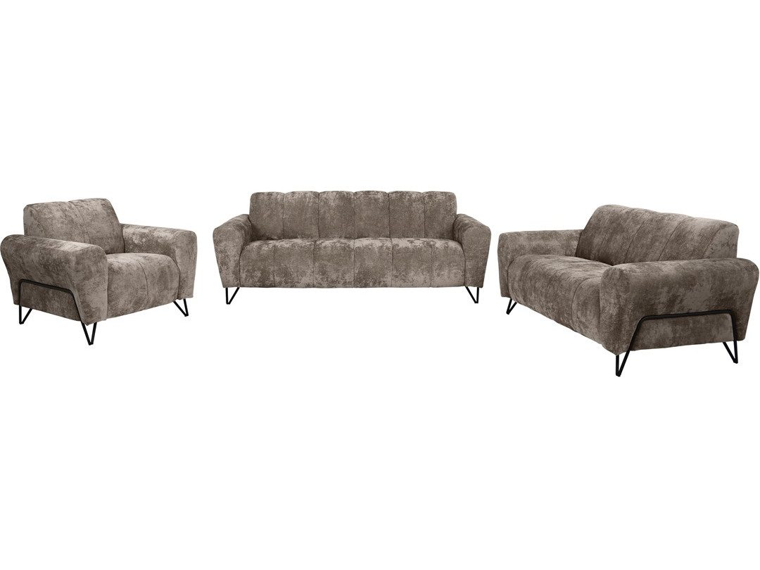 Beautysofa Polstergarnitur VOLARE Modernes Sofa Set mit 3-Sitzer, 2-Sitzer & Sessel, (hochwertige Couchgarnitur für Wohnzimmer & Salon, Design Polstermöbel im m – Bild 2 von 5