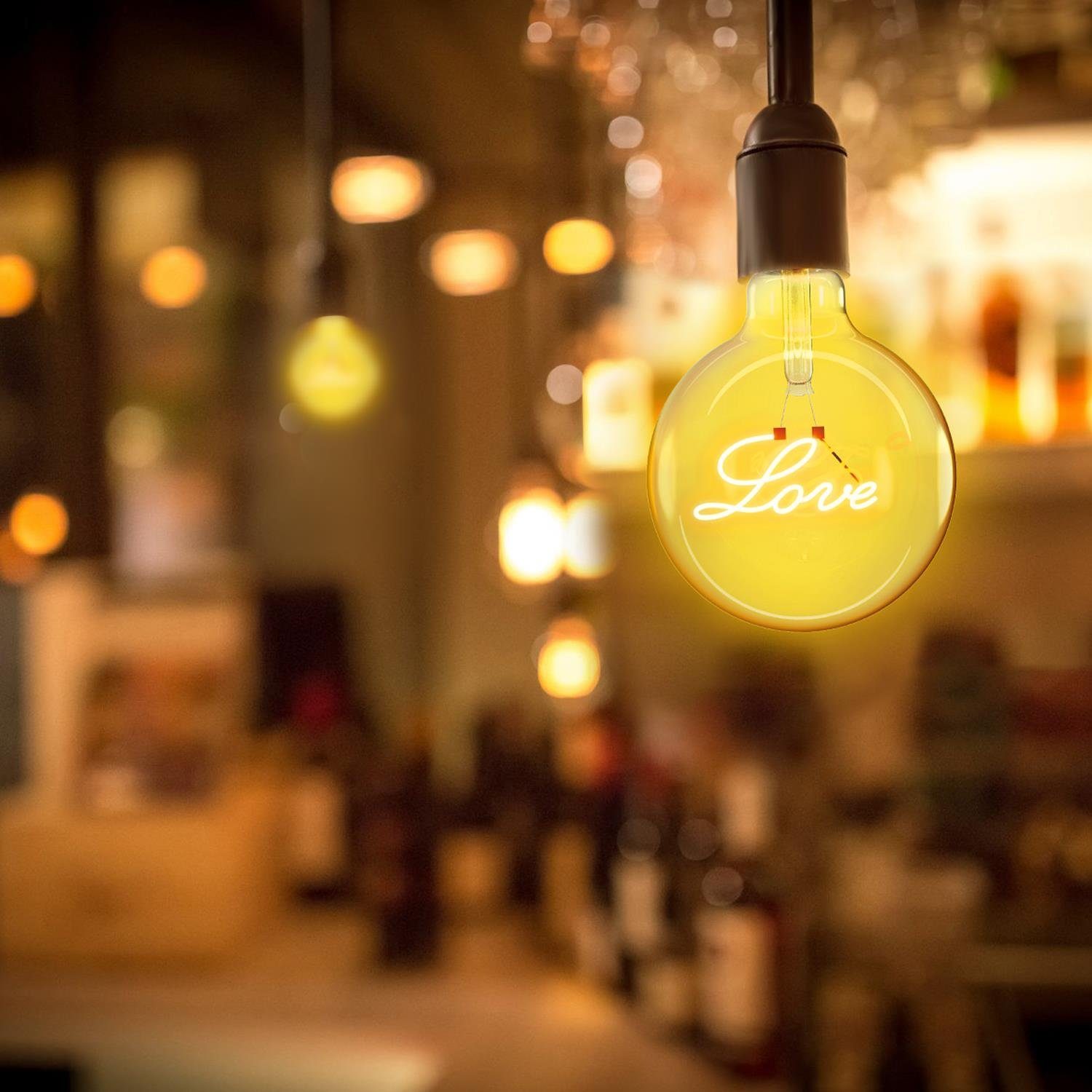 Aigostar LED-Filament 4W LED Filament Leuchtmittel Edison E27 Deko Retro Nostalgie Glühbirne, Warmweiß, Retro Nostalgie Glühbirne Lampe Form G95 4W 250 Lumen 1800K warmweiß