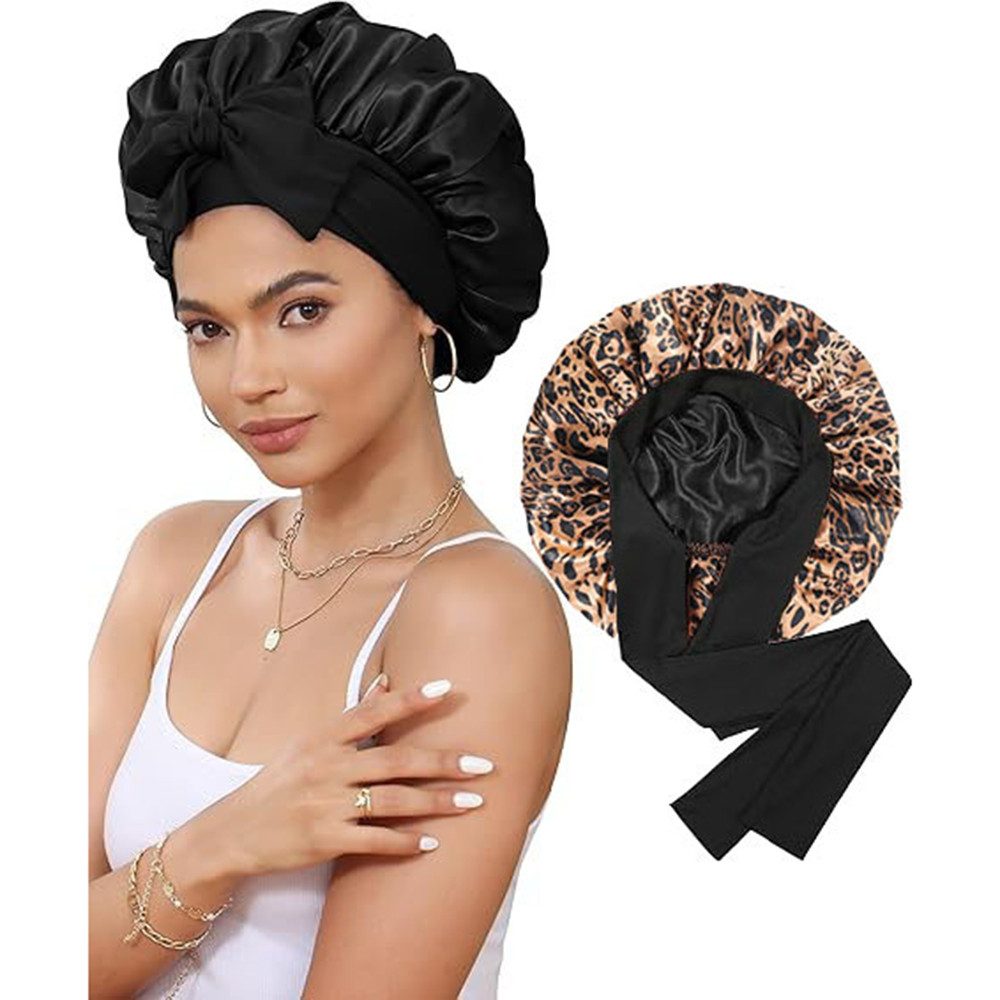 Coonoor Duschhaube Seidenhaube zum Schlafen Satin Haarhaube Bonnet für Damen Mädchen