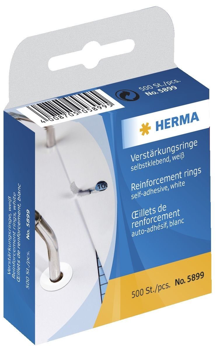 HERMA Abheftstreifen Verstärkungsringe selbstklebend auf Rolle Ø 12 mm weiß 500 St.(S)