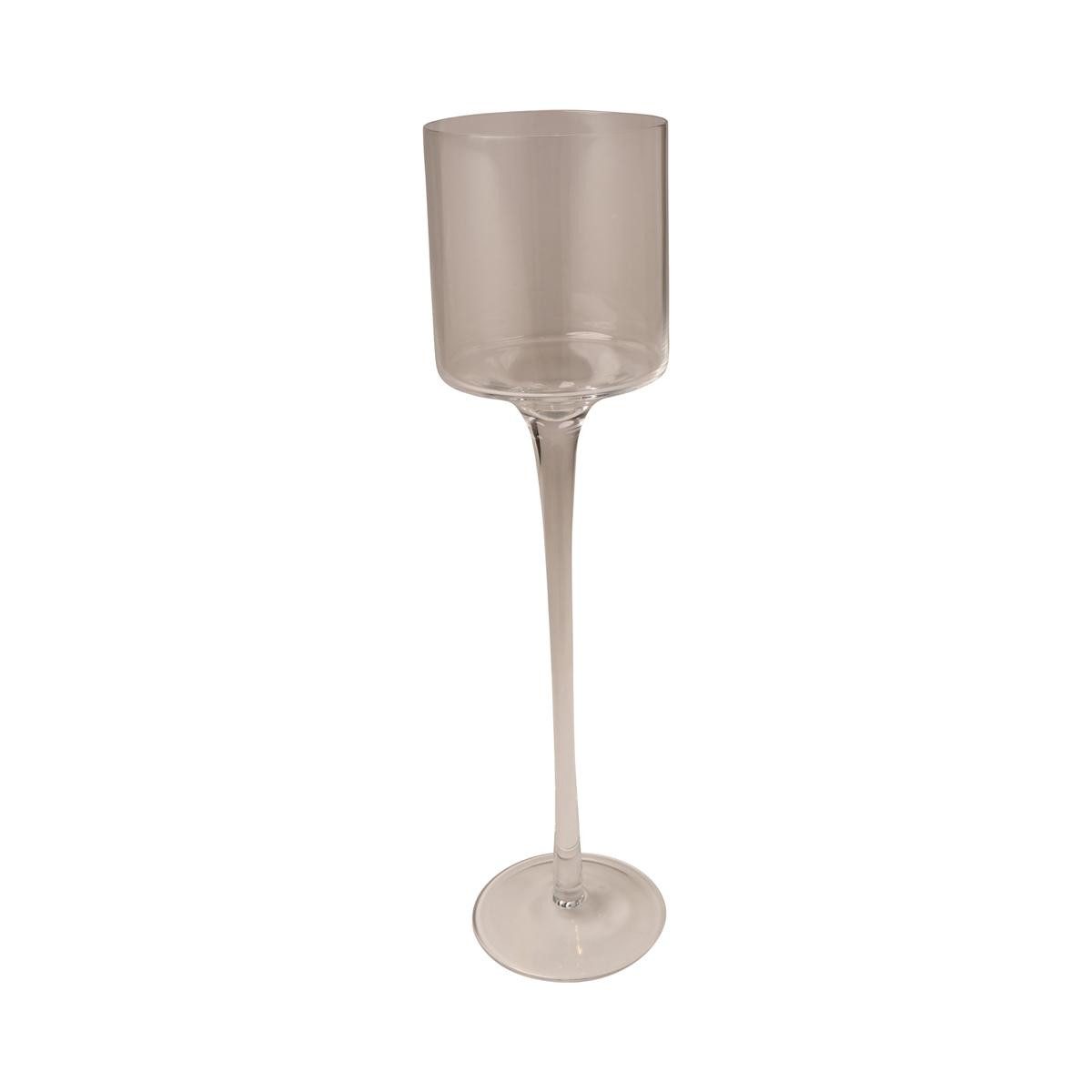 INNA-Glas Kerzenhalter Teelichtglas Joana auf Fuß, klar, 35cm, Ø9cm