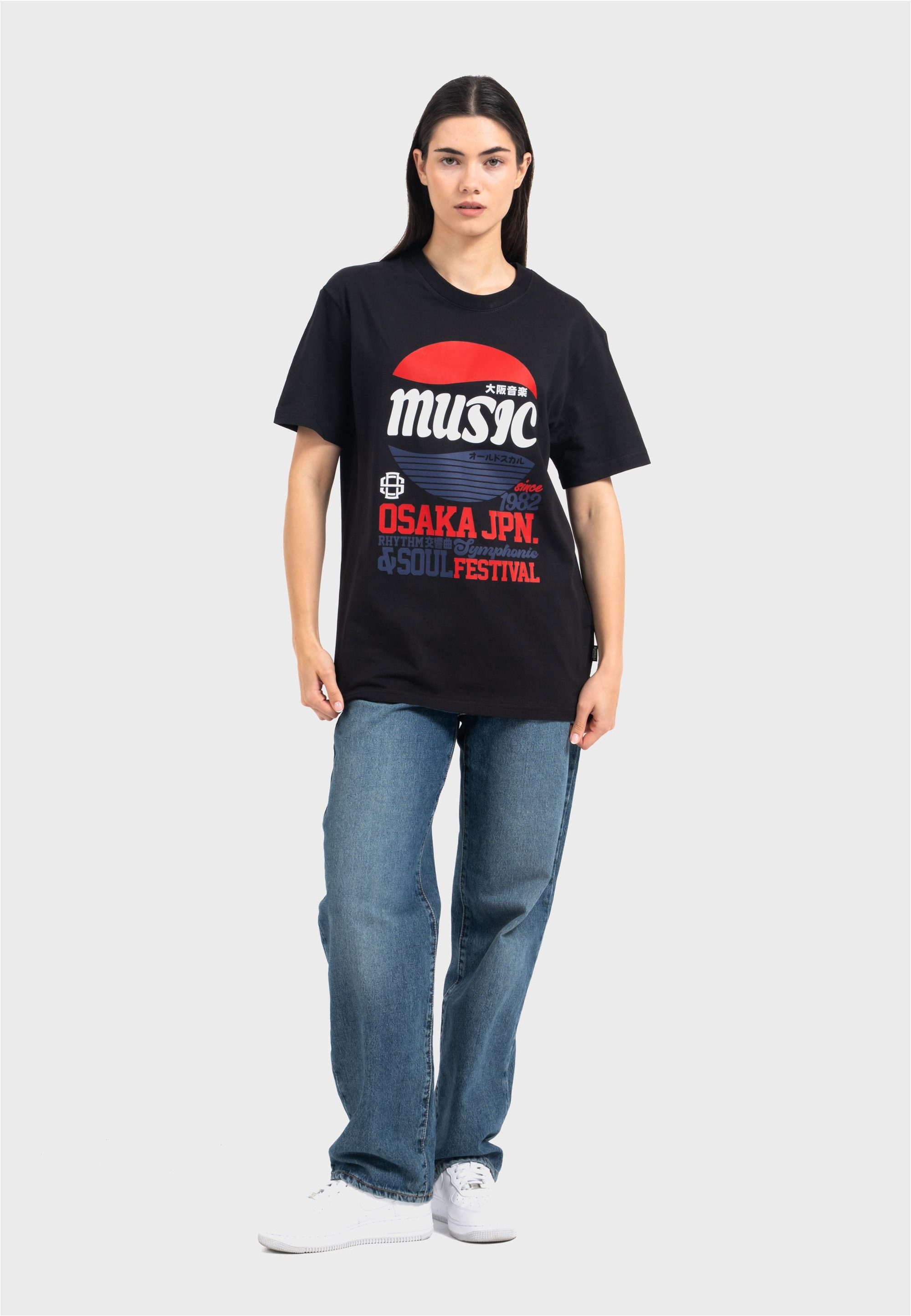 Oldskull T-Shirt Asian Osaka Music Logo Graphic Traditionelles fernöstliches Motiv