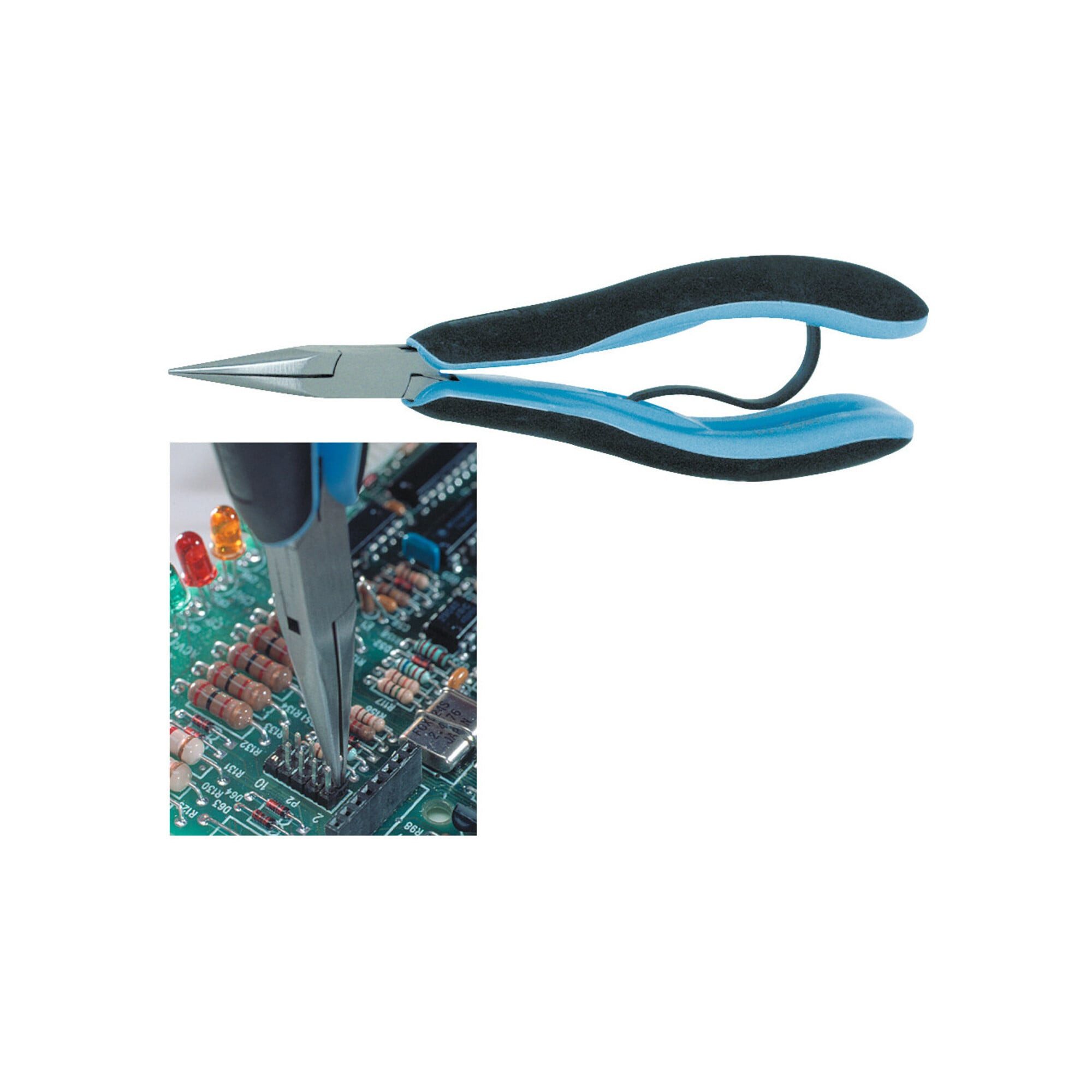 Lindström Lindström Elektronik-Spitzzange, Backen gezahnt, ganze Länge: 150 mm