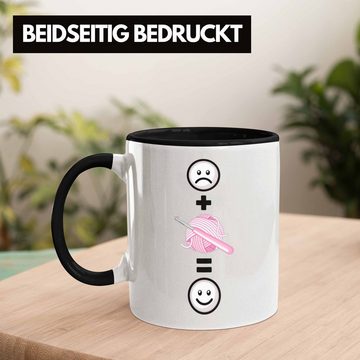 Trendation Tasse Stricken Tasse Geschenk für Häckel Strickerin Lustige Geschenkidee :(