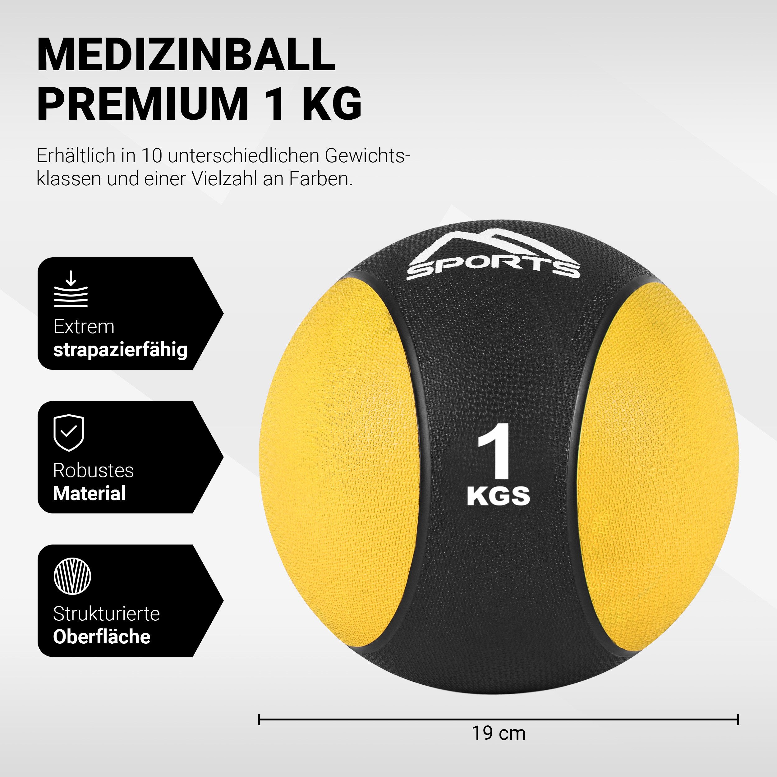 MSports® Medizinball Medizinball 1 – 10 kg – inkl. Übungsposter