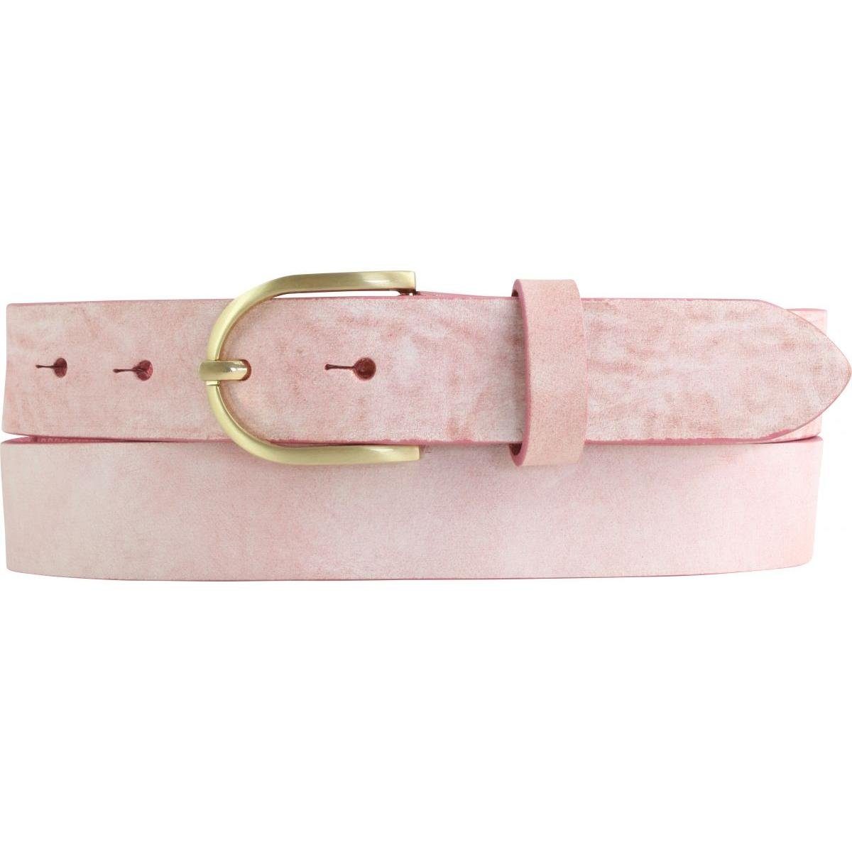 Ledergürtel Damen-Gürtel aus weichem Vollrindleder Vintage-Look 3 cm - Leder-Gürte