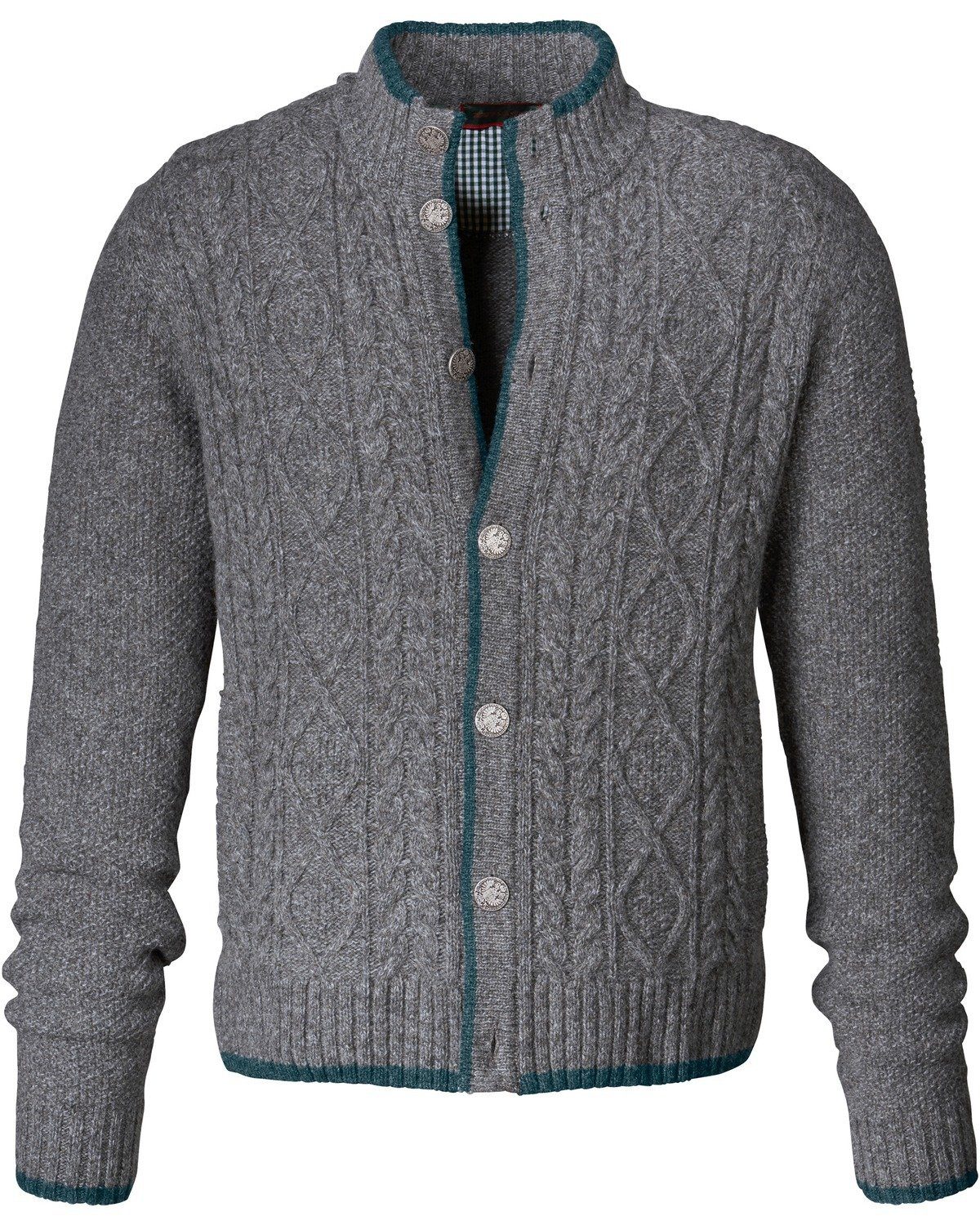 Reitmayer Strickjacke Zopf-Cardigan Grau