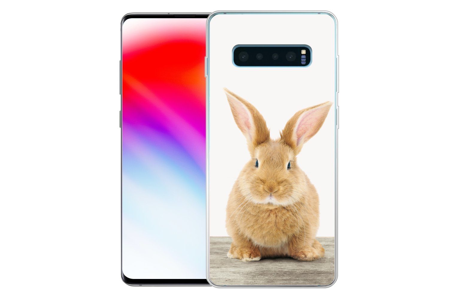 MuchoWow Handyhülle für Samsung Galaxy S10 Plus Kaninchen - Babykaninchen - Tiere - Kinder, Phone Case, Silikon, Schutzhülle Dünn
