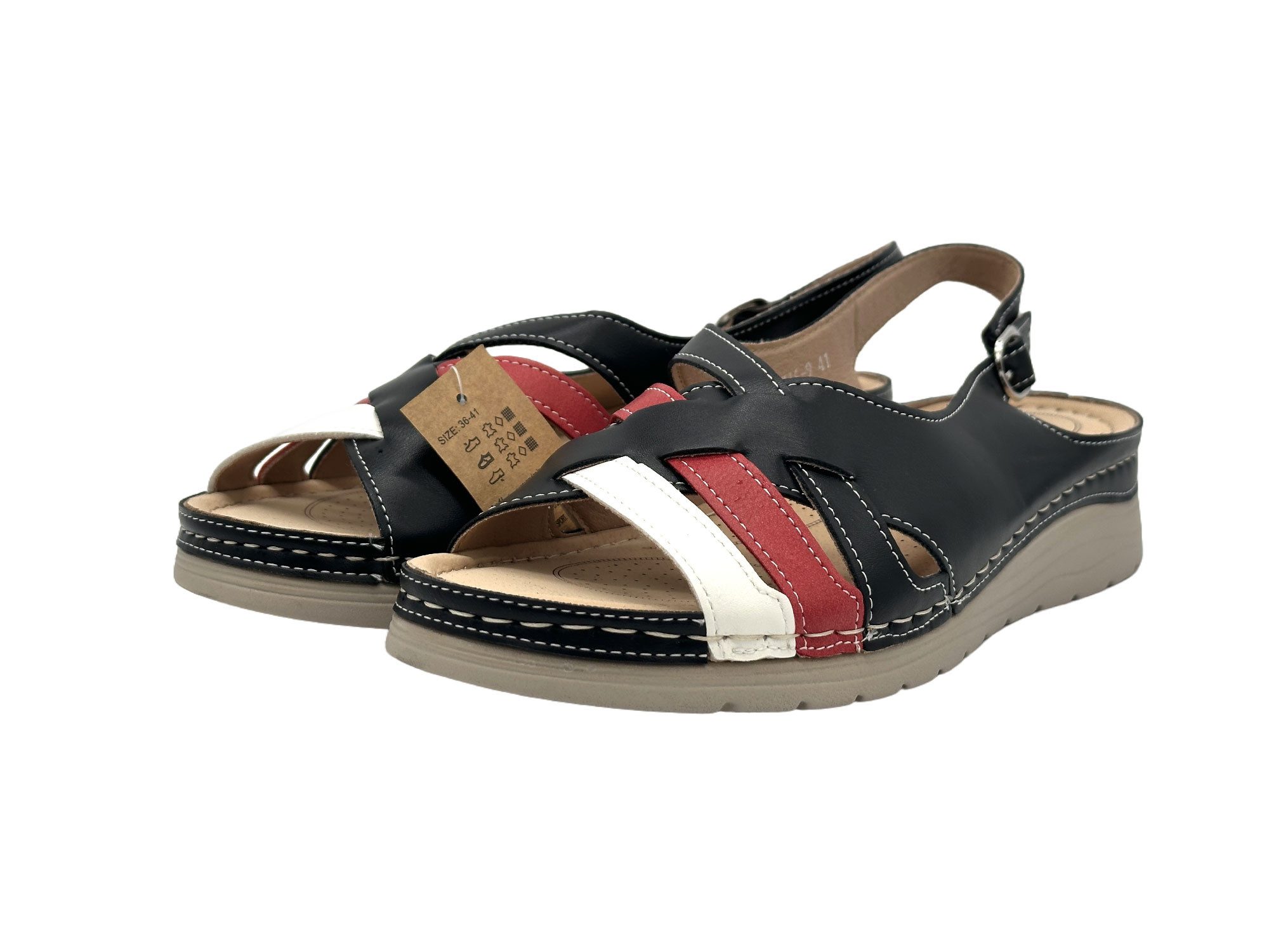 Nowaland Bequeme Damen Sandalen mit Fersenriemen Riemchensandale Stabiler Halt, weich gepolstert, flexibel und leicht