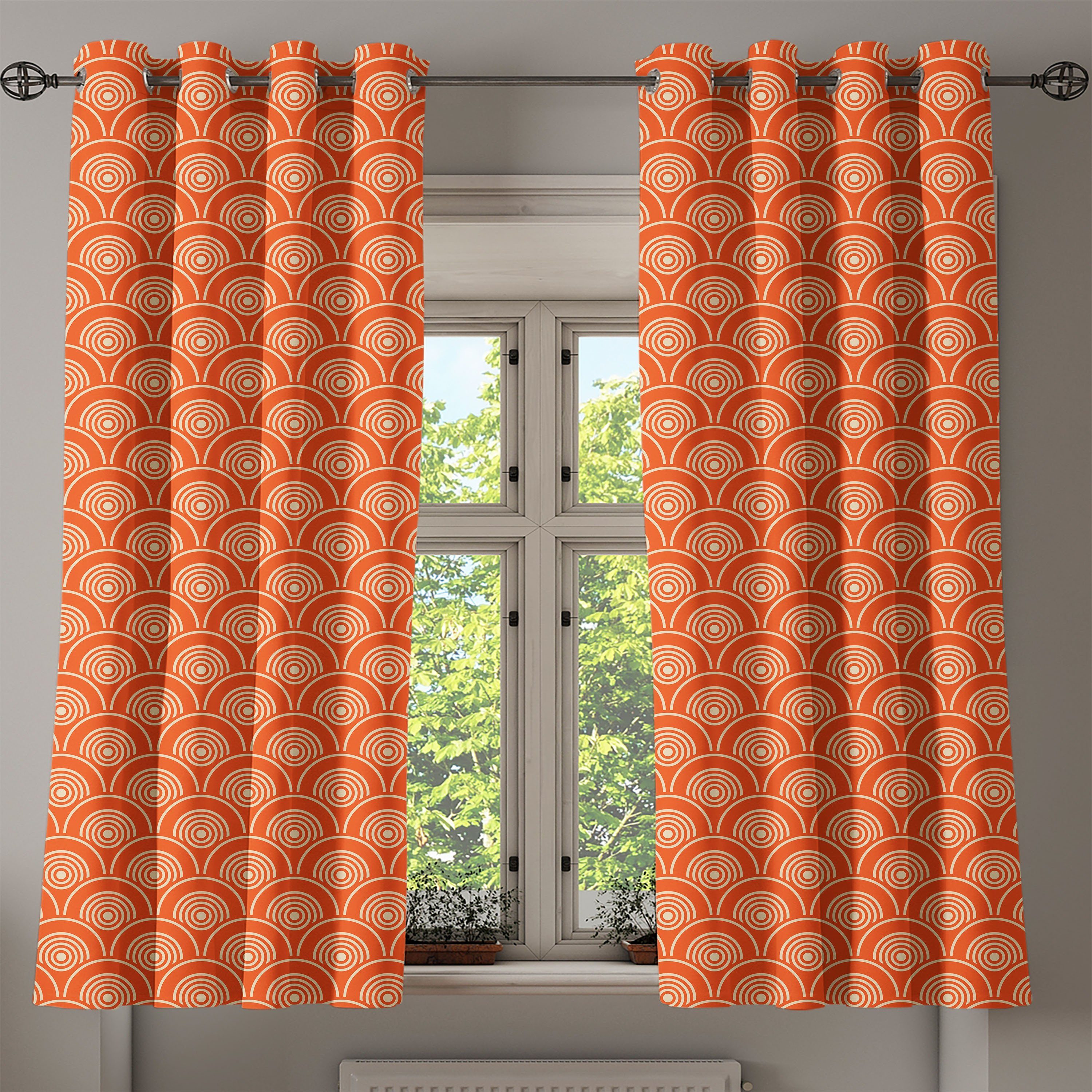 Kimono 2-Panel-Fenstervorhänge Muster Geometrisch für Gardine Dekorative Wohnzimmer, Motive Abakuhaus, Schlafzimmer