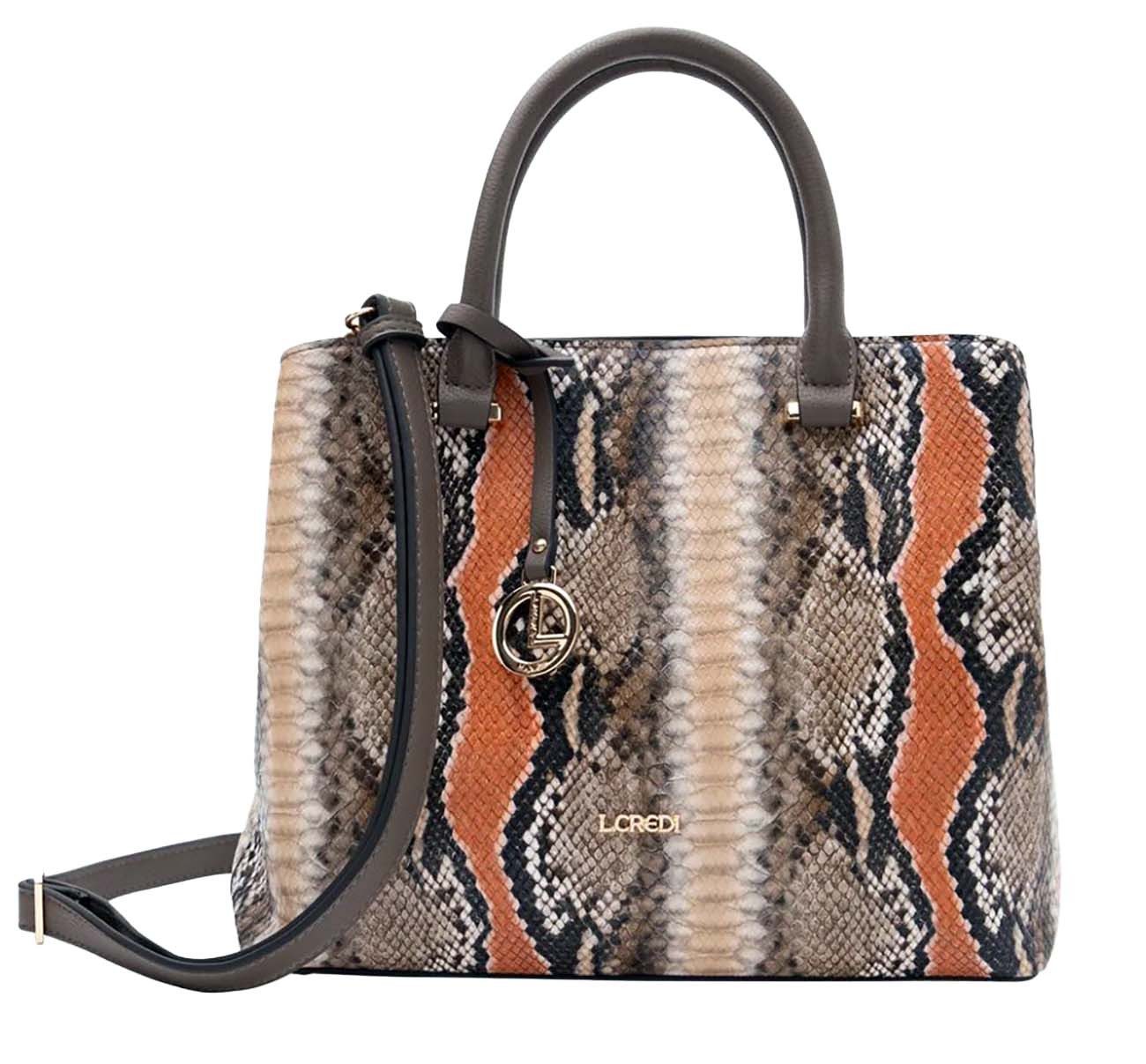 L. CREDI Shopper L.CREDI Damen Shopper PERENELLE schwarz-braun