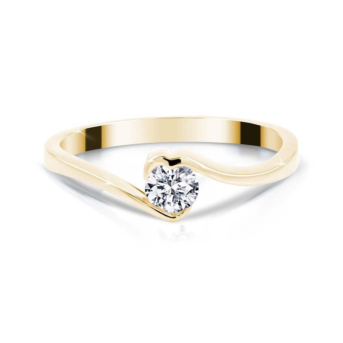 Adam & Eve Verlobungsring Brillantring 585/- Gold - Weißgold mit 0,10 ct. / 0,15 ct. / 0,25 ct. (Solitärring AE23, Diamantring), inklusive Echtheitszertifikat - Gravur möglich