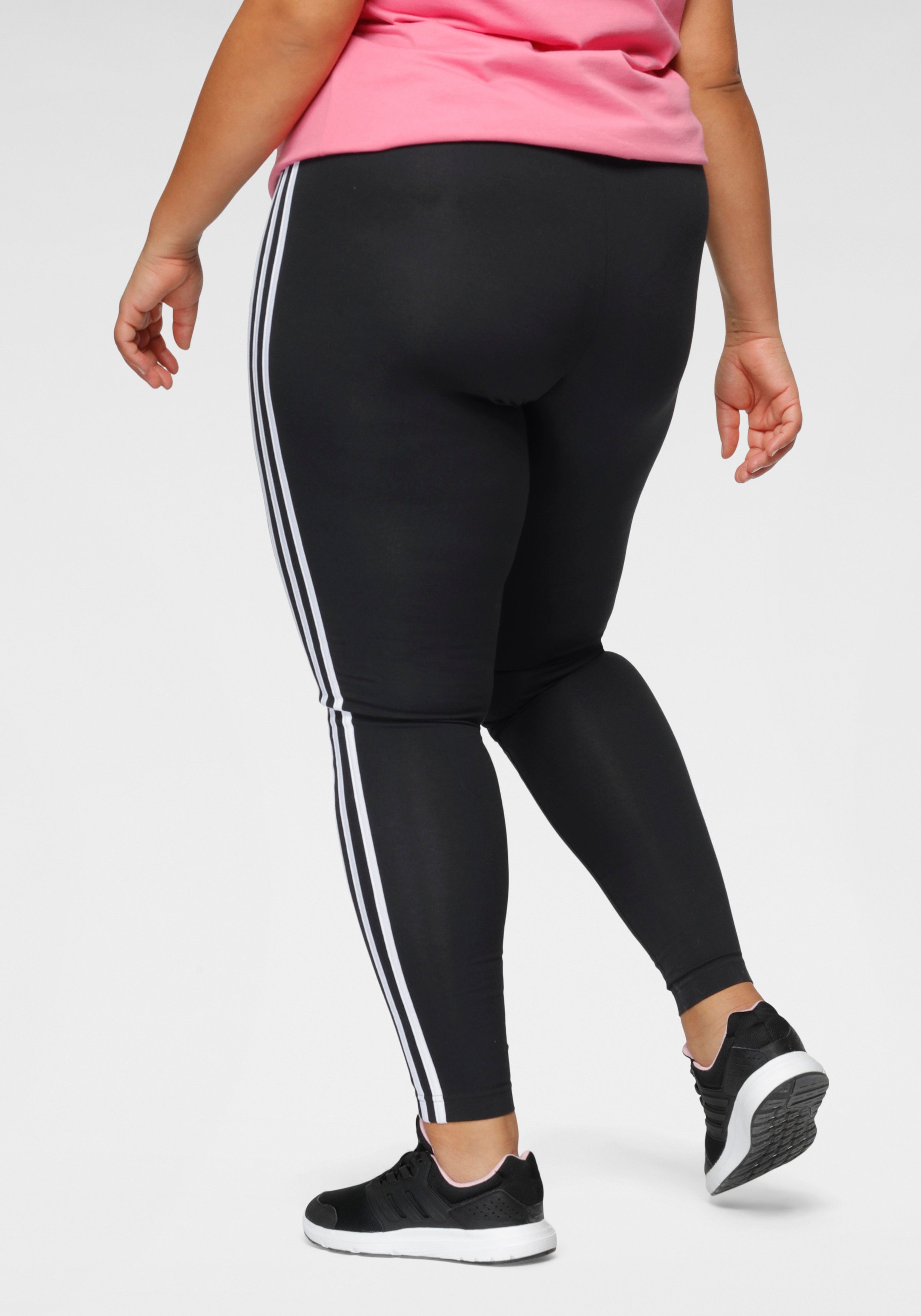 adidas Sportswear ESSENTIALS Black (1-tlg) / Leggings TIGHT White 3STREIFEN
